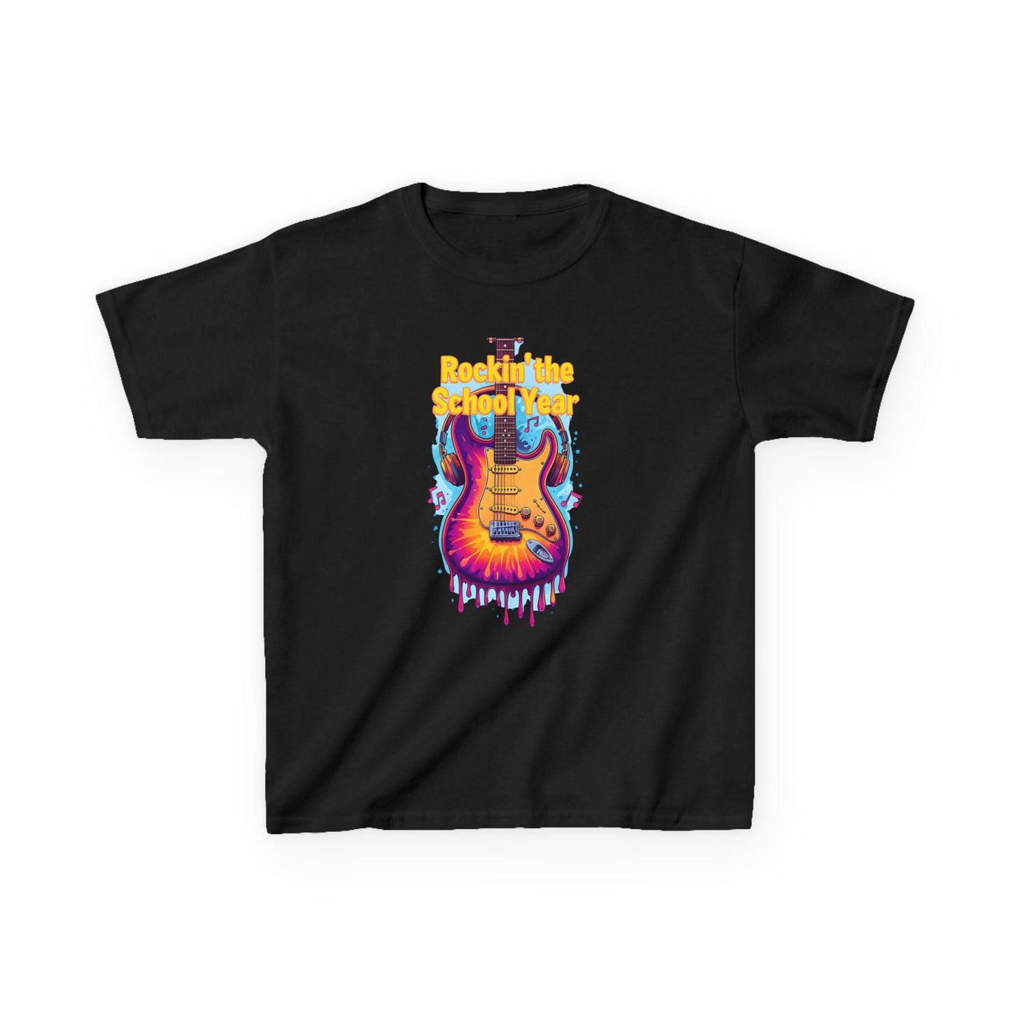 Electric School Year Kids Tee: Music Lover Graphic Shirt