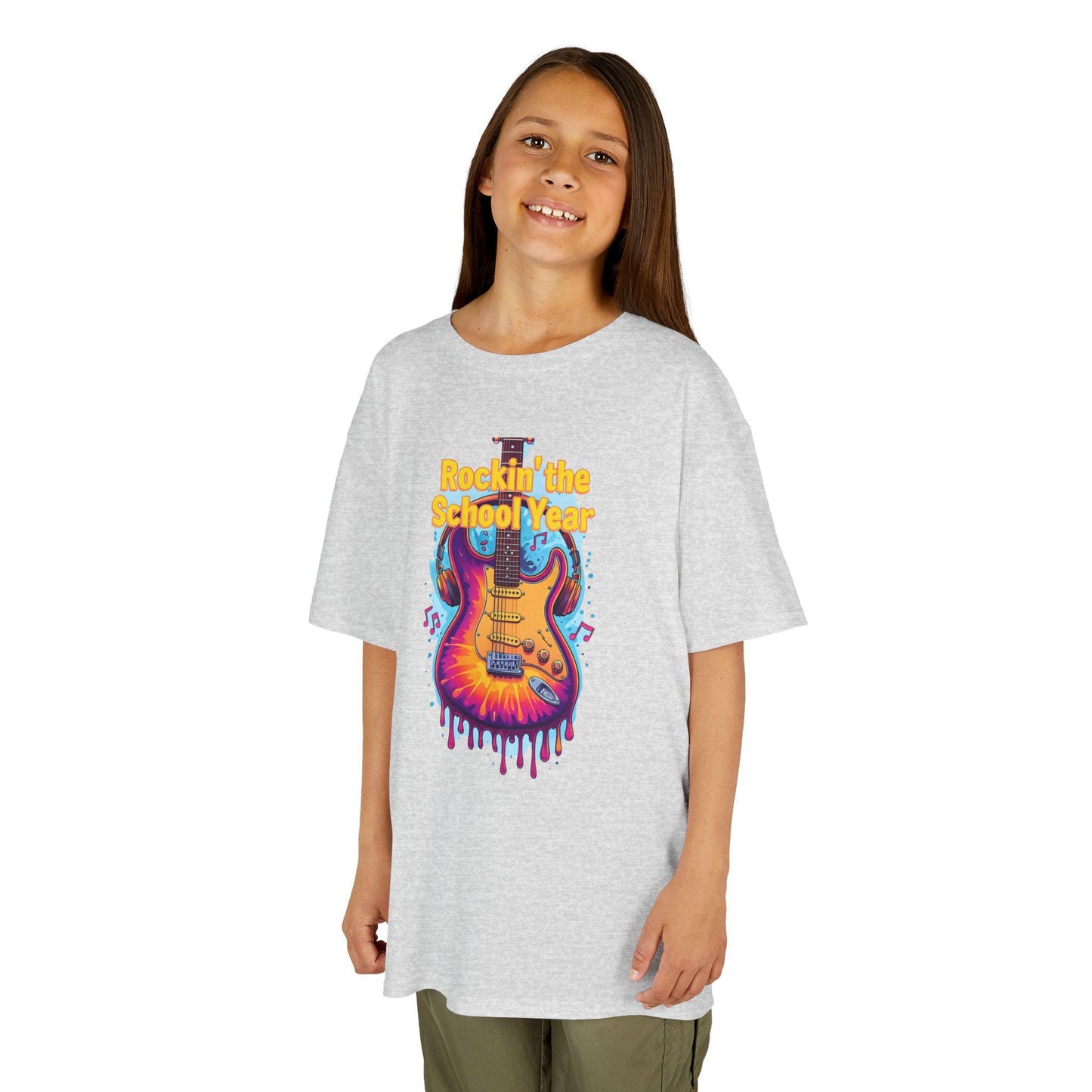 Electric School Year Kids Tee: Music Lover Graphic Shirt