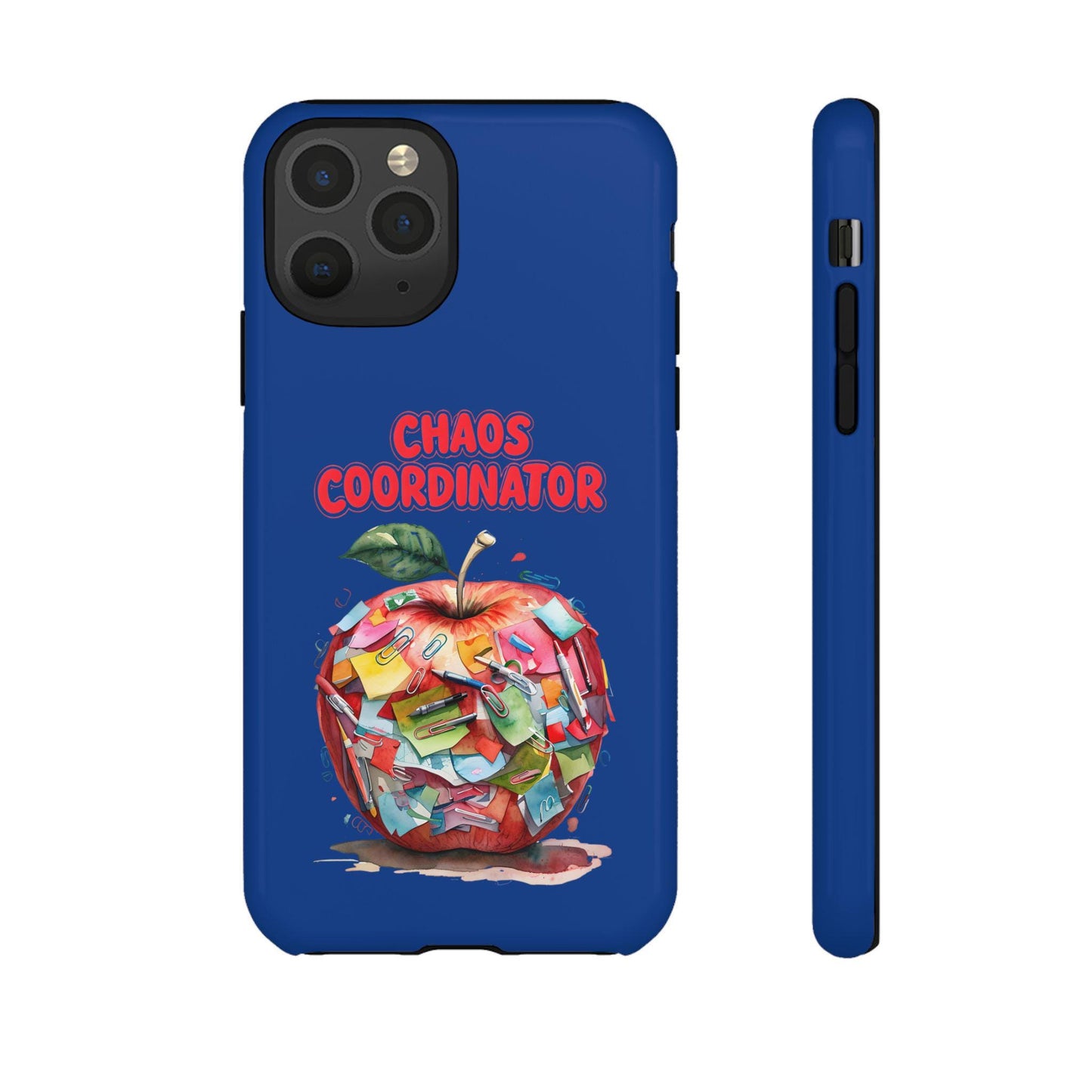 Chaos Coordinator Phone Case, Fun Phone Cover, Gift for Teachers, Back to School Accessories, Colorful Apple Design, Teacher Appreciation