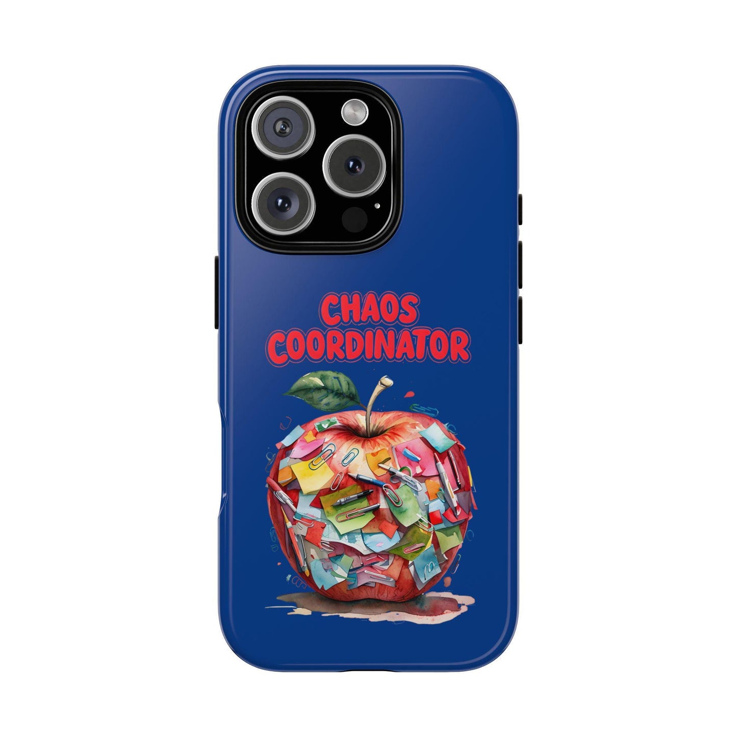Chaos Coordinator Phone Case, Fun Phone Cover, Gift for Teachers, Back to School Accessories, Colorful Apple Design, Teacher Appreciation