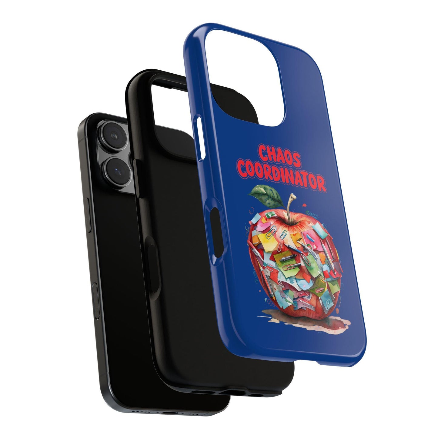 Chaos Coordinator Phone Case, Fun Phone Cover, Gift for Teachers, Back to School Accessories, Colorful Apple Design, Teacher Appreciation