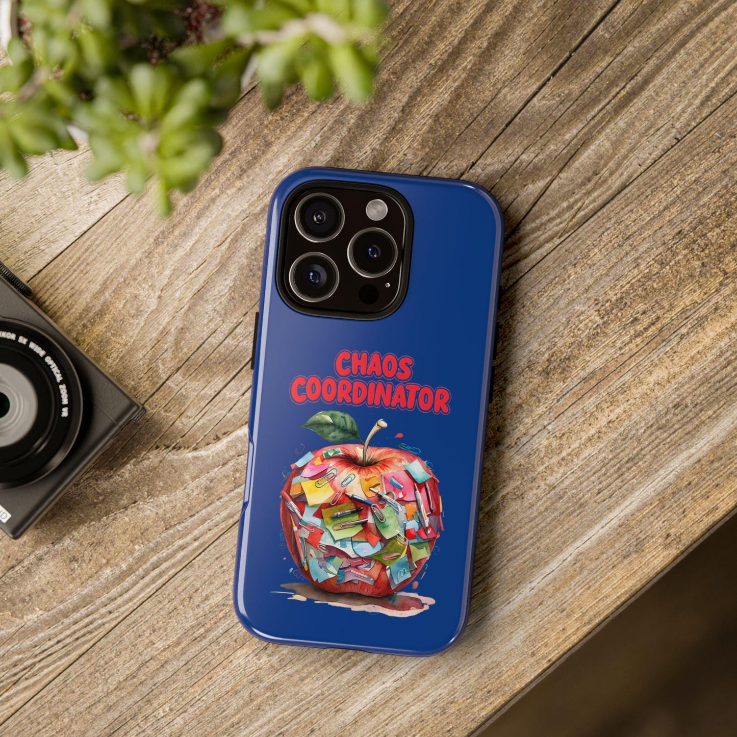 Chaos Coordinator Phone Case, Fun Phone Cover, Gift for Teachers, Back to School Accessories, Colorful Apple Design, Teacher Appreciation