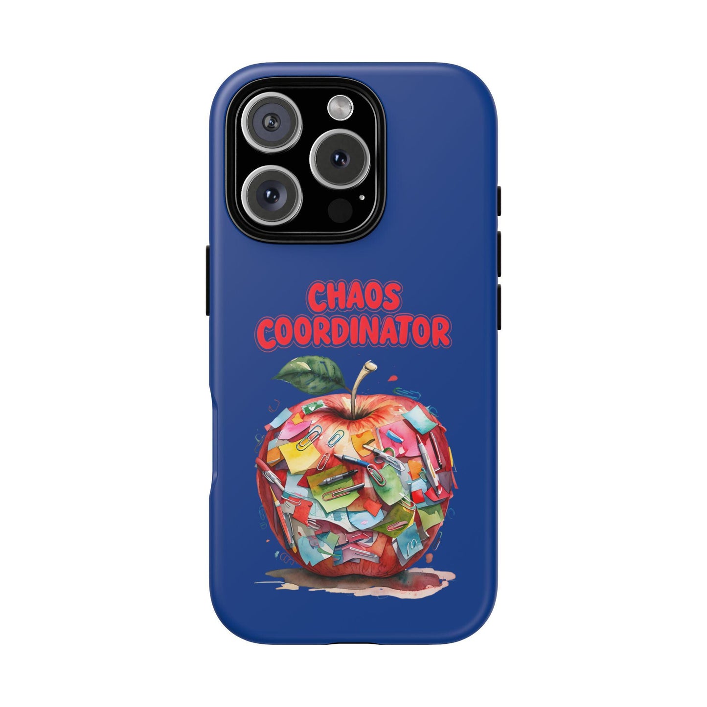 Chaos Coordinator Phone Case, Fun Phone Cover, Gift for Teachers, Back to School Accessories, Colorful Apple Design, Teacher Appreciation