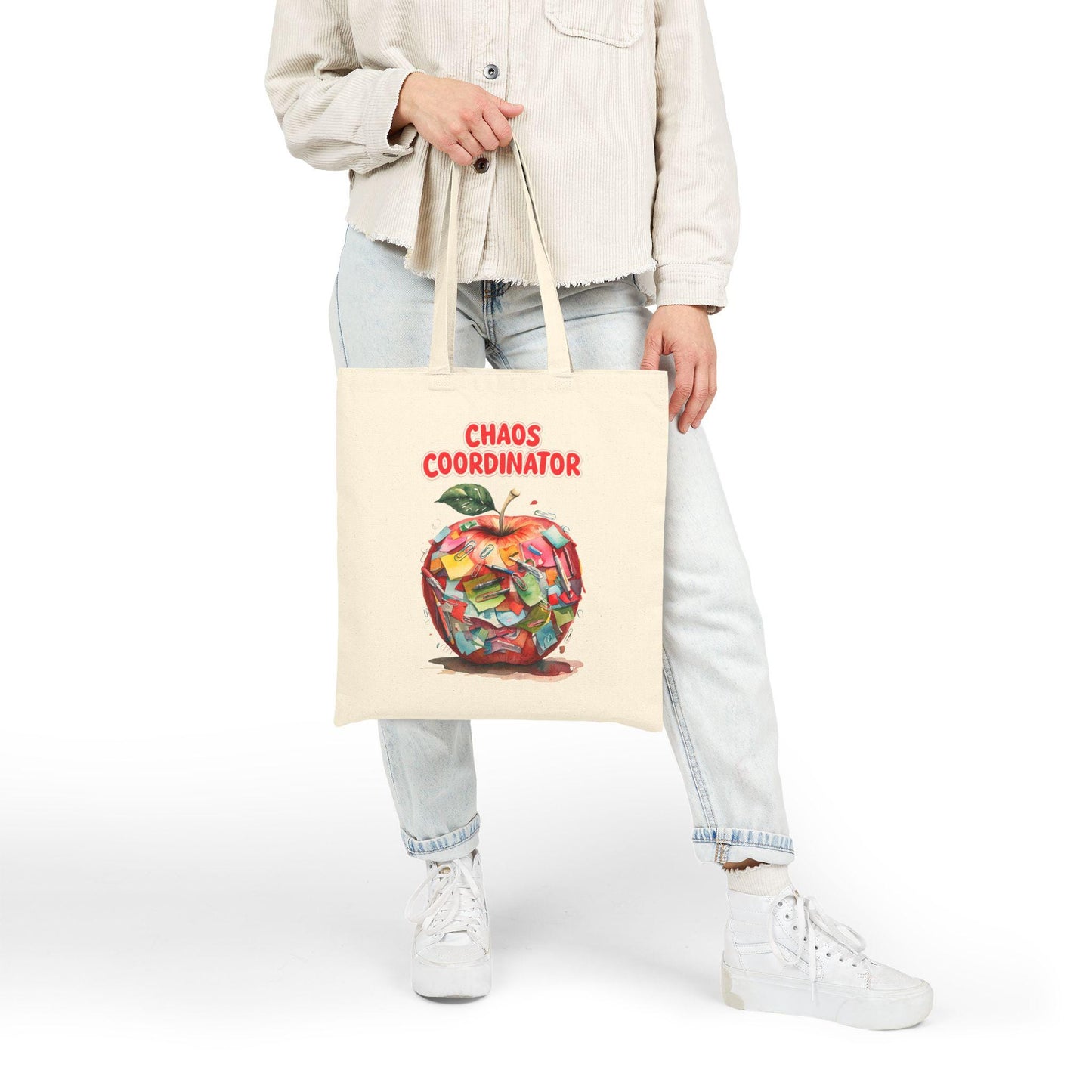 Chaos Coordinator Cotton Canvas Tote Bag, Teacher Gift, Eco-Friendly Shopping Bag, Fun Classroom Accessory, Back to School Tote
