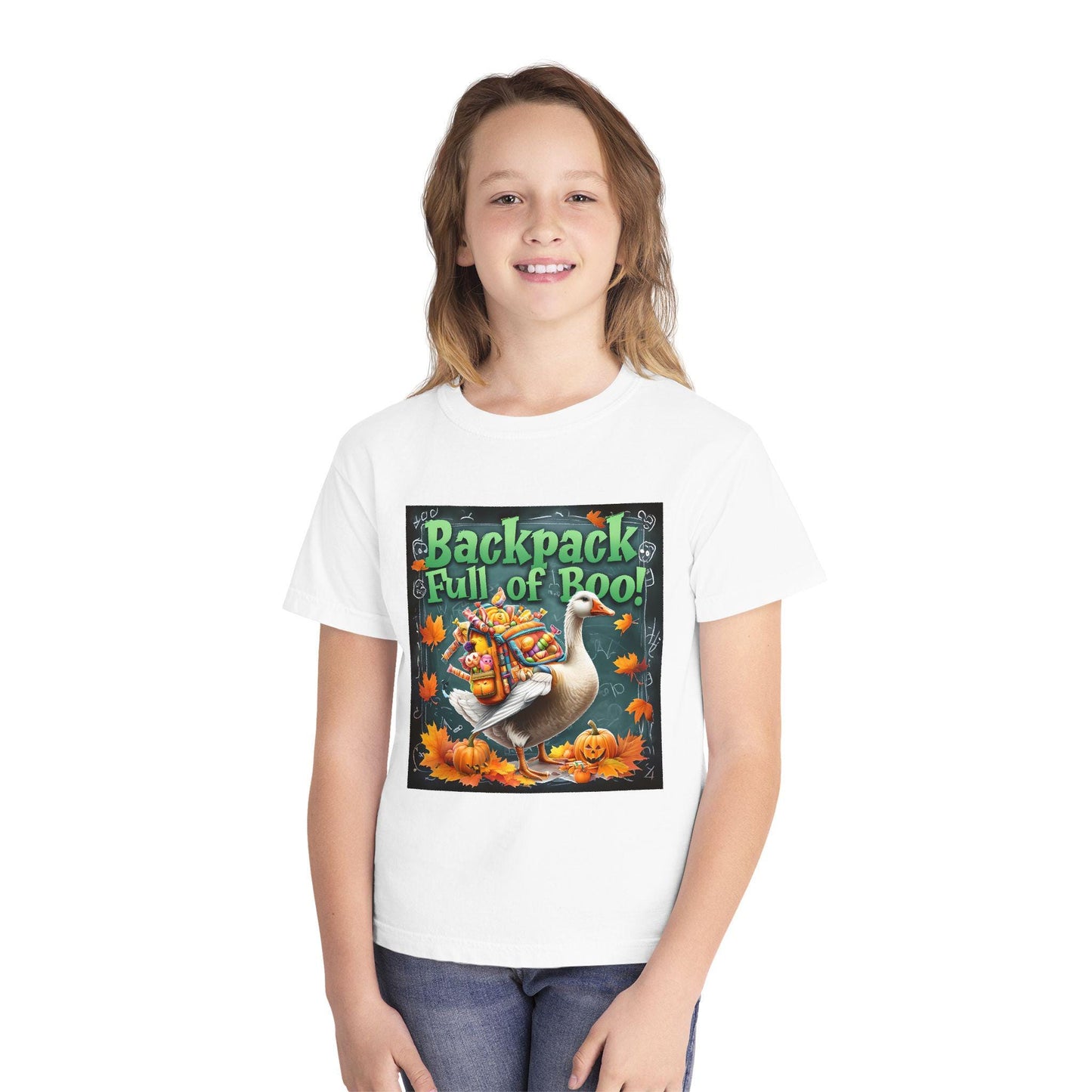 Backpack Full of Boo Youth Tee: Fun Halloween Shirt for Kids