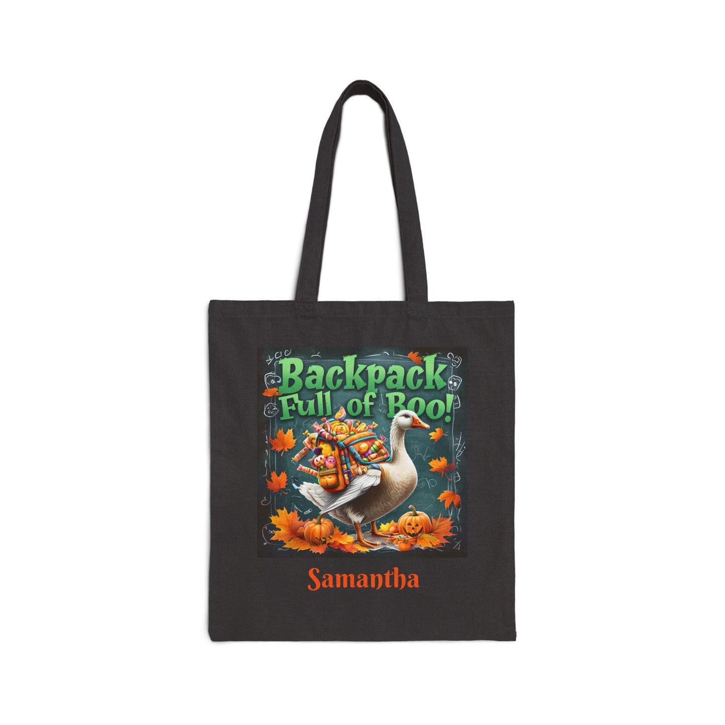 Spooky Goose Cotton Canvas Tote Bag: Halloween Trick or Treat Carryall