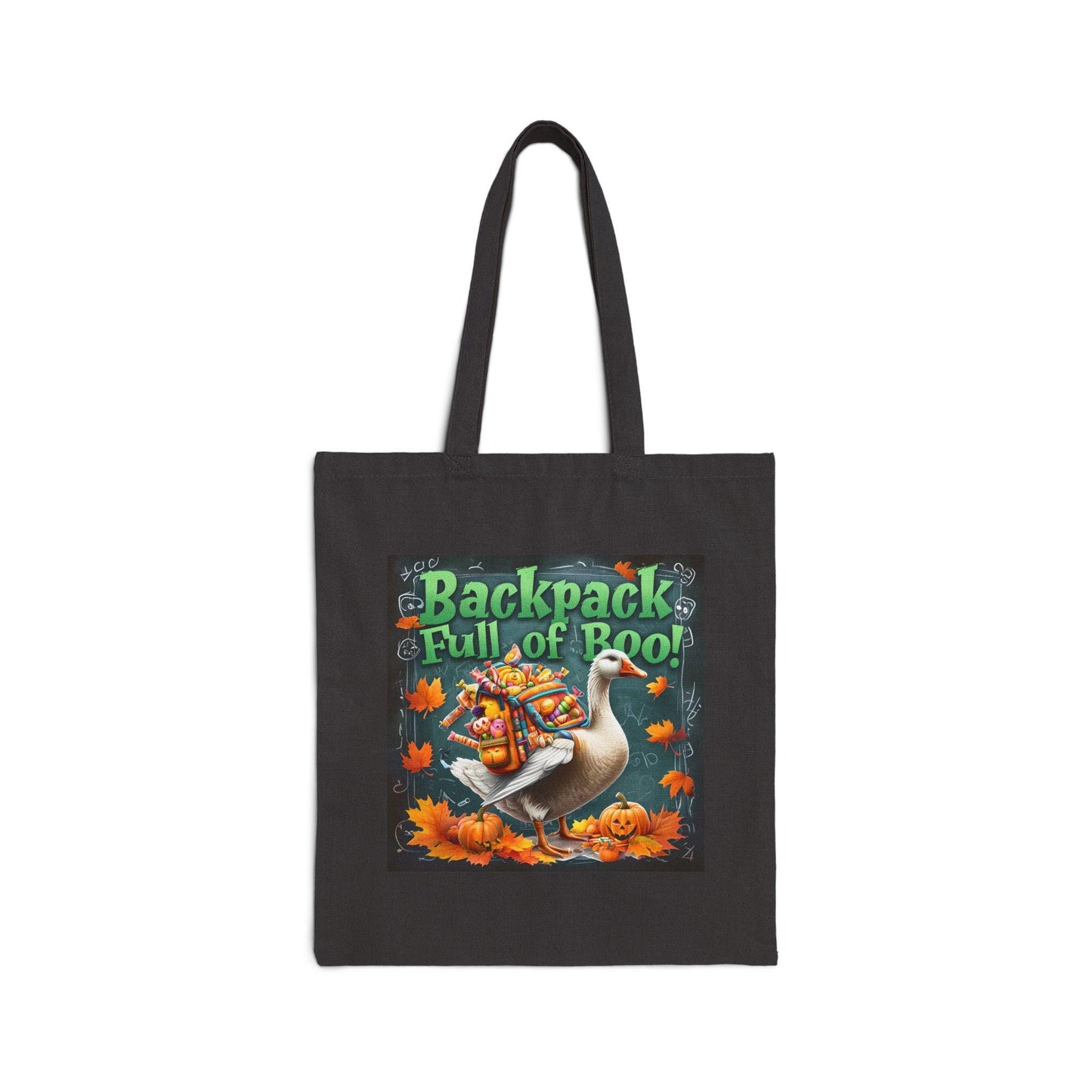 Spooky Goose Cotton Canvas Tote Bag: Halloween Trick or Treat Carryall