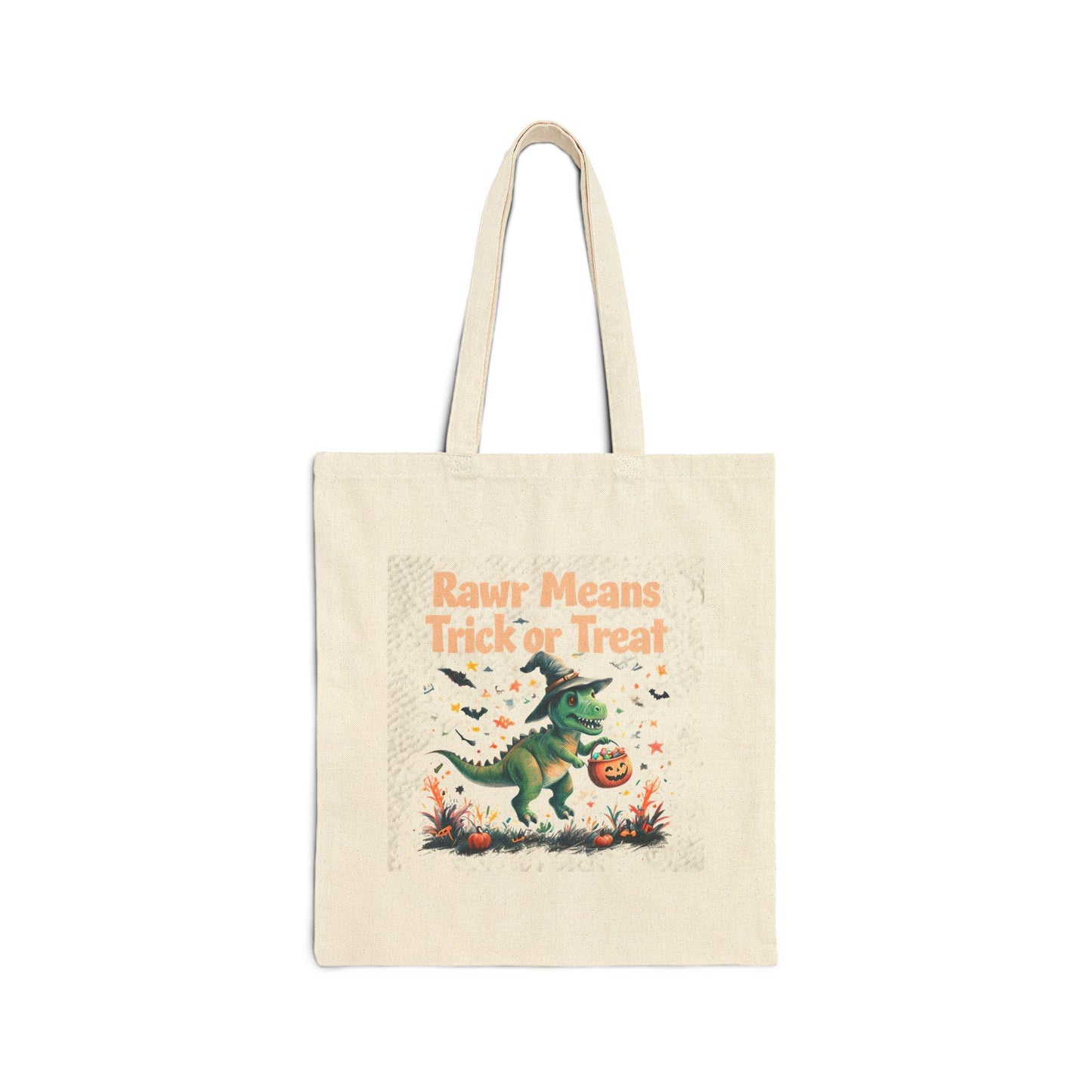 Dinosaur Halloween Tote Bag: Rawr Trick or Treat, Custom Kids Gift