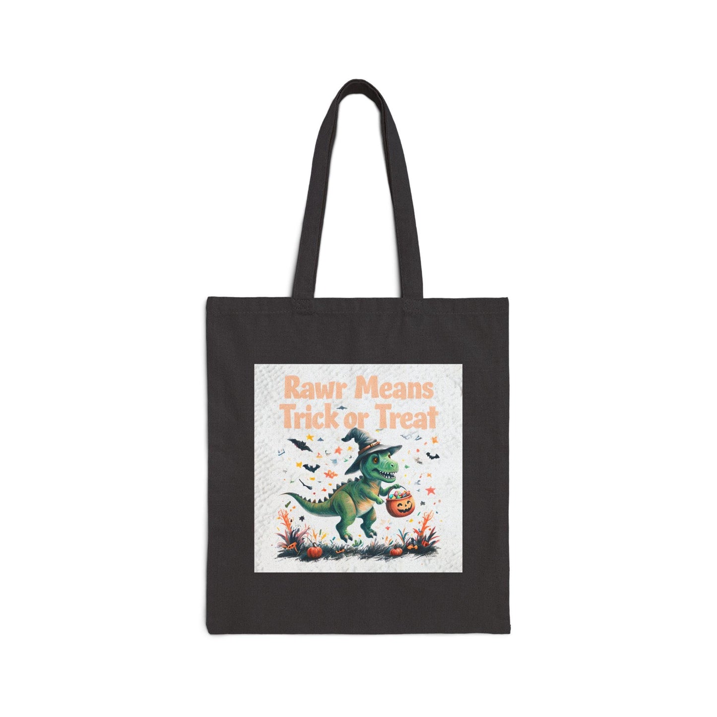Dinosaur Halloween Tote Bag: Rawr Trick or Treat, Custom Kids Gift