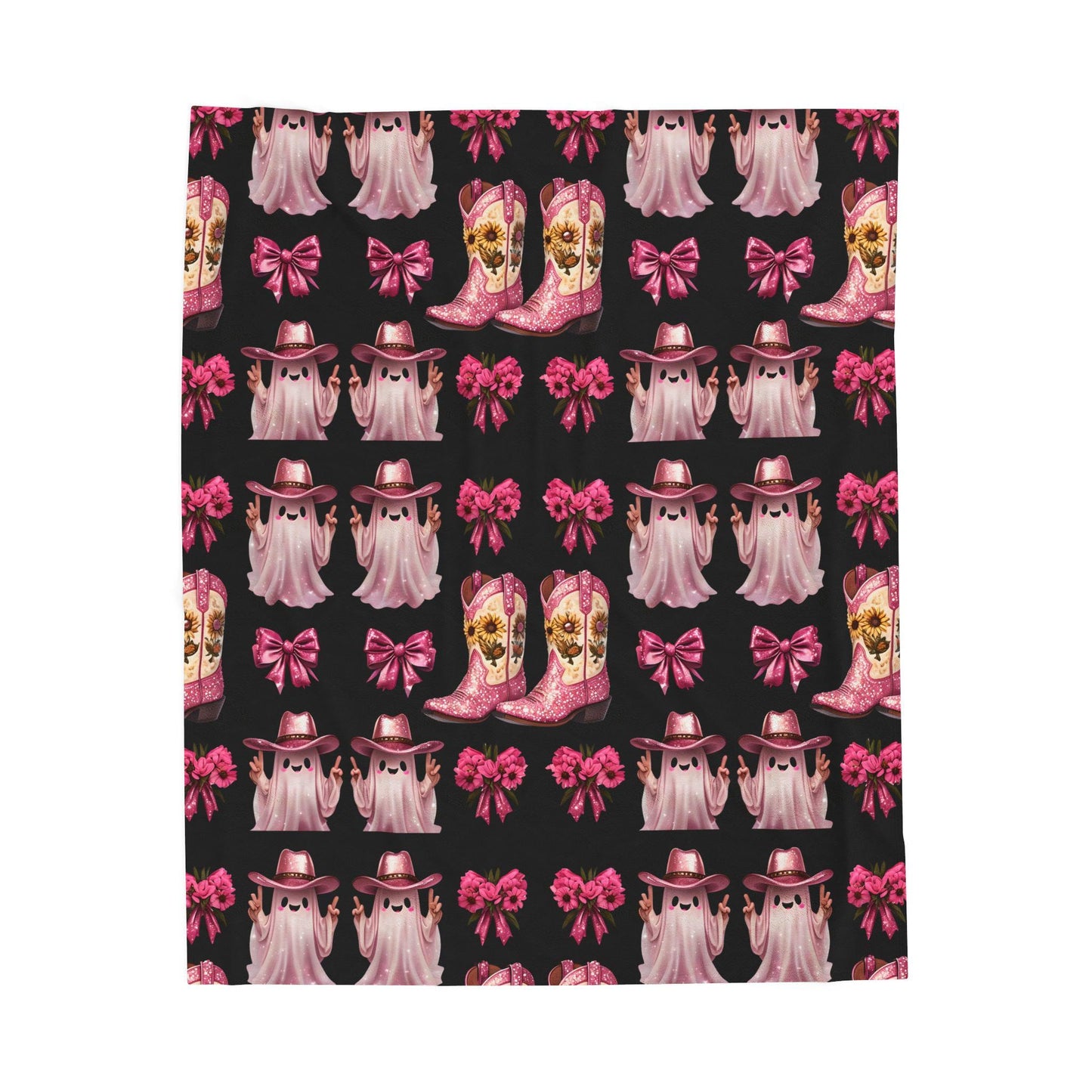 Pink Western Plush Blanket: Glam Cowgirl Home Decor Throw