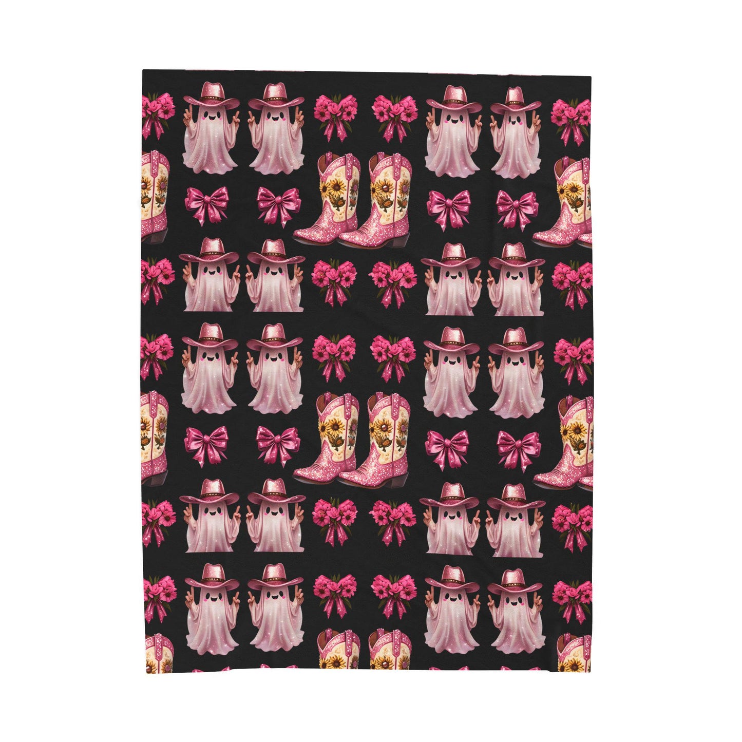 Pink Western Plush Blanket: Glam Cowgirl Home Decor Throw