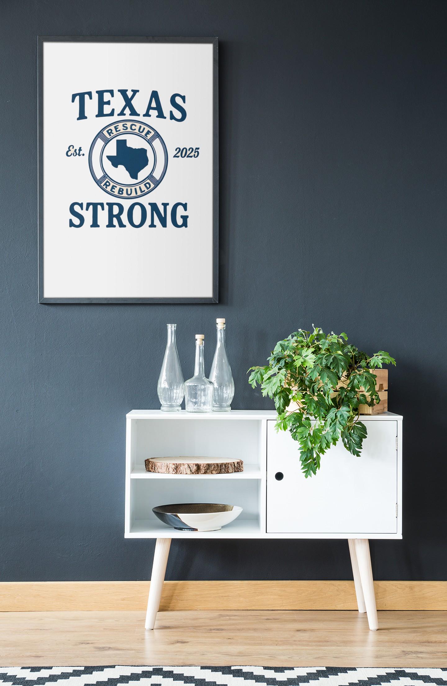 Texas Strong Rescue Rebuild PNG | Texas Pride Disaster Relief Design | Lone Star Support 2025