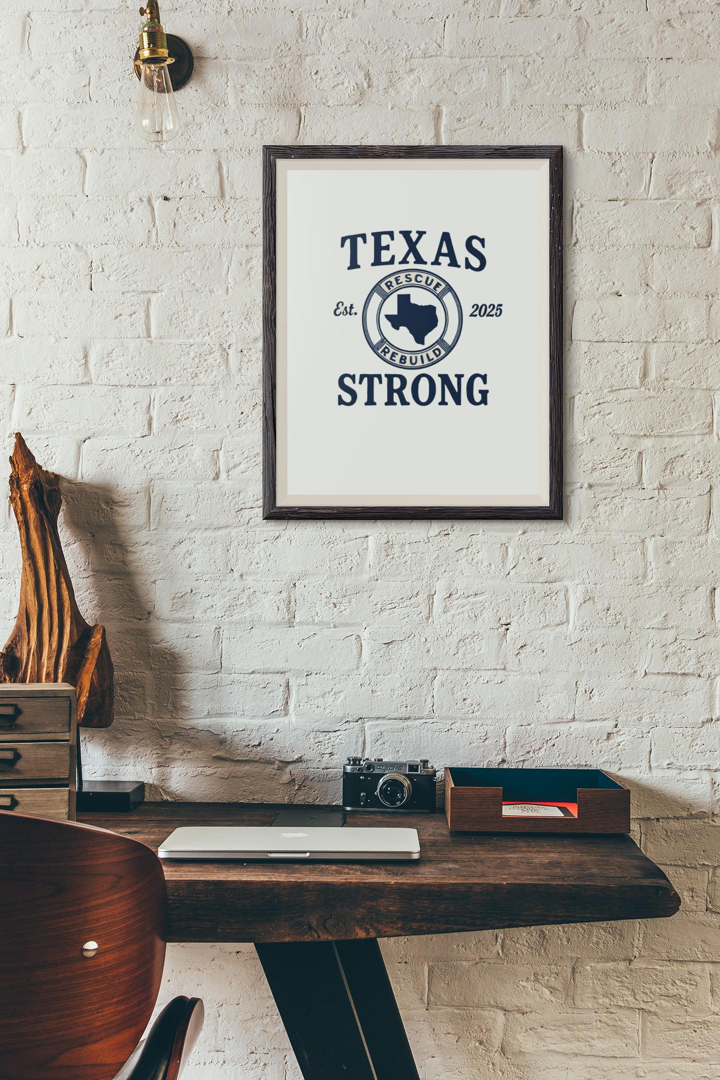 Texas Strong Rescue Rebuild PNG | Texas Pride Disaster Relief Design | Lone Star Support 2025