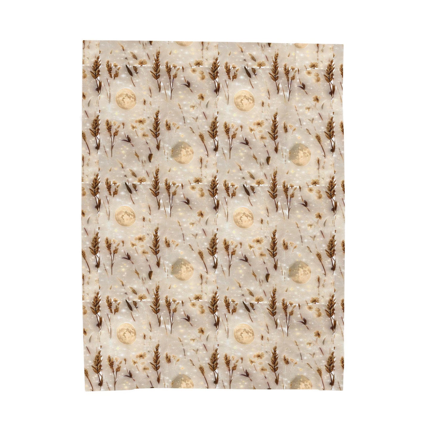 Velveteen Plush Blanket: Harvest Moon Throw, Cozy Home Decor