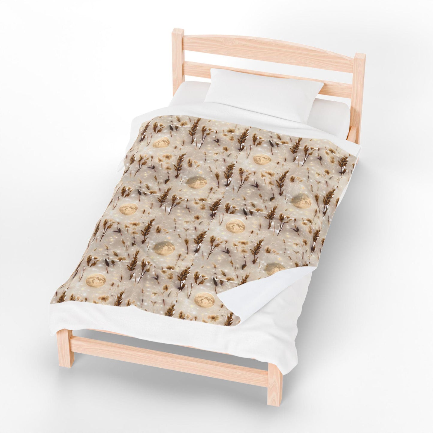 Velveteen Plush Blanket: Harvest Moon Throw, Cozy Home Decor
