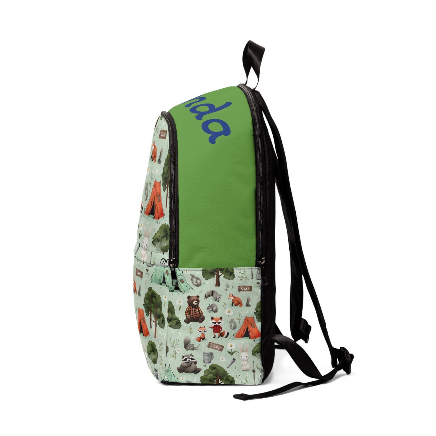 Personalized Kids Backpack: Forest Animals & Camping Scene