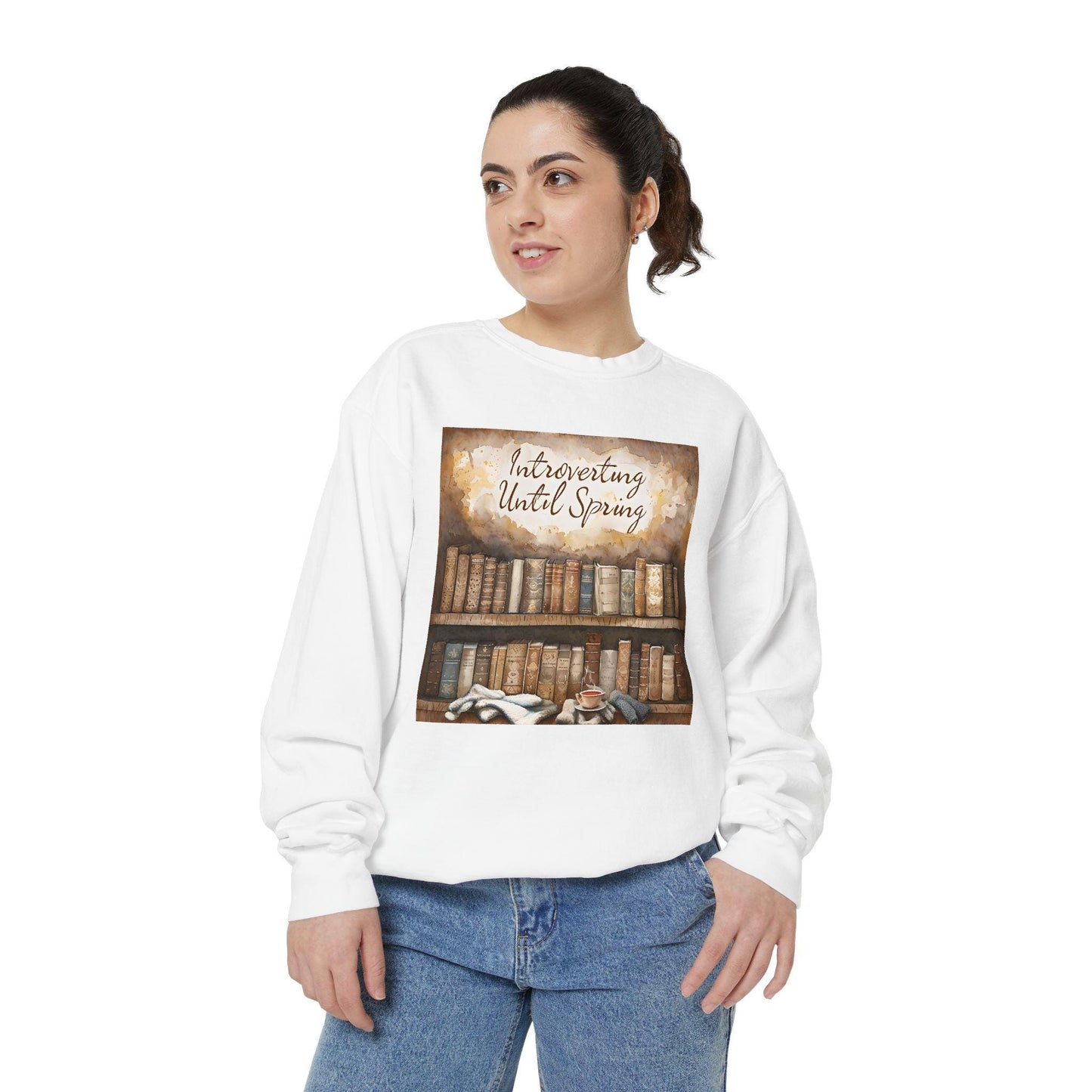 Introverting Until Spring Sweatshirt: Cozy Book Lover Apparel