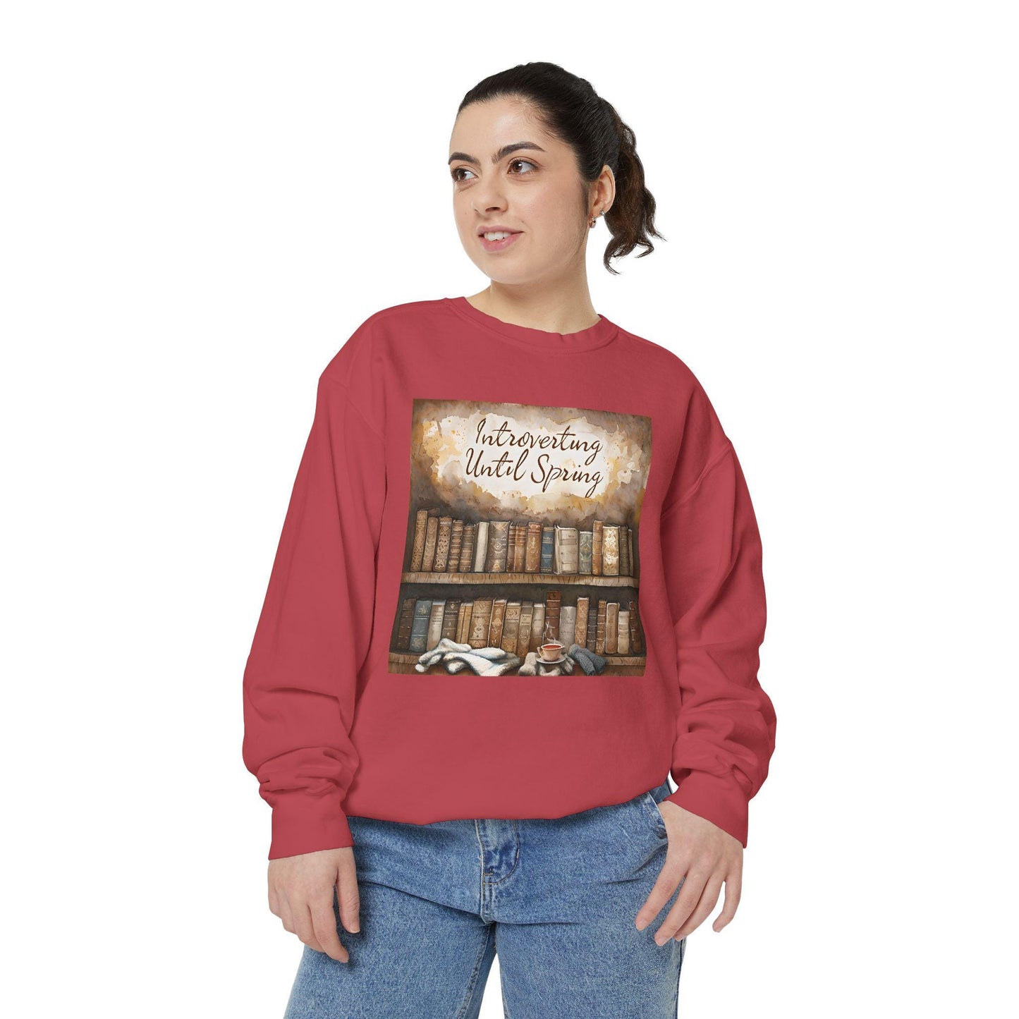 Introverting Until Spring Sweatshirt: Cozy Book Lover Apparel