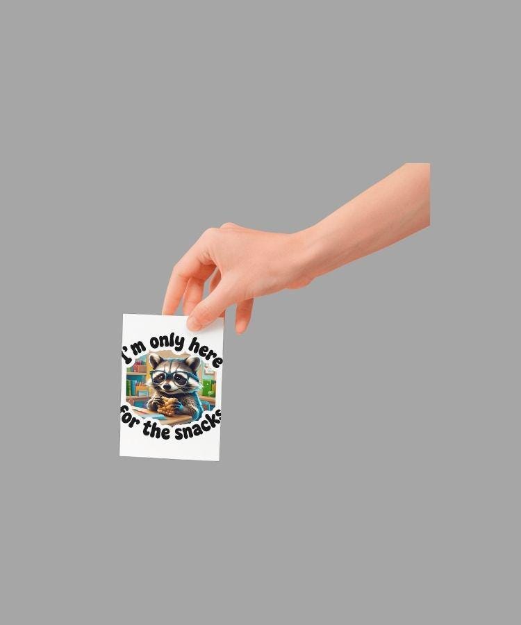 Sticker - Racoon I'm Only Here for the Snacks - Back to School