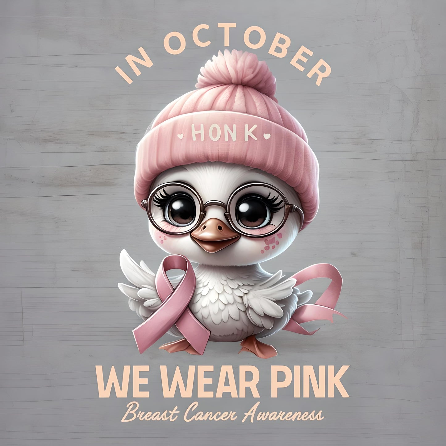 Outdoor Sticker - Goose Breast Cancer Awareness Theme - In October We Wear Pink