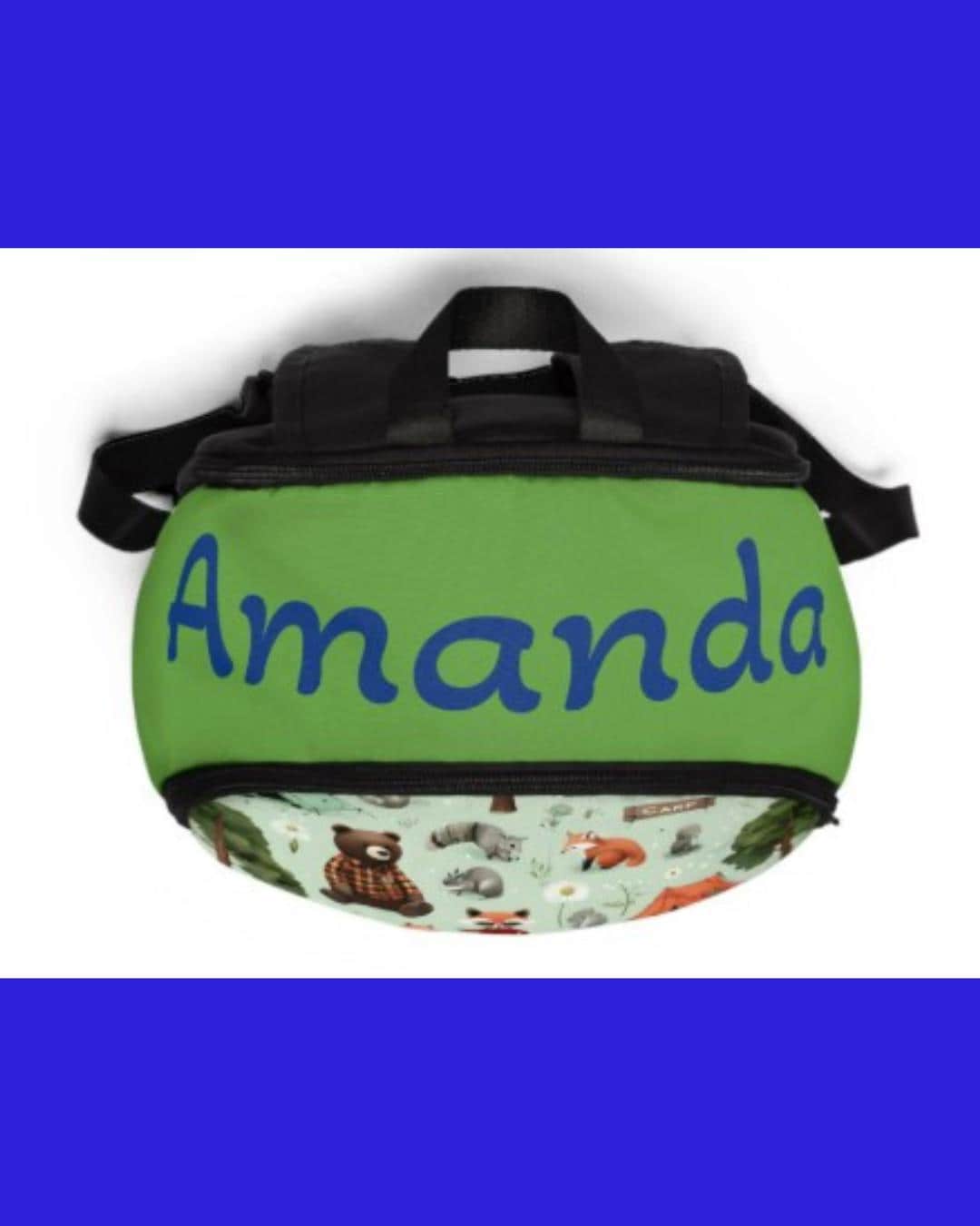 Personalized Kids Backpack: Forest Animals & Camping Scene