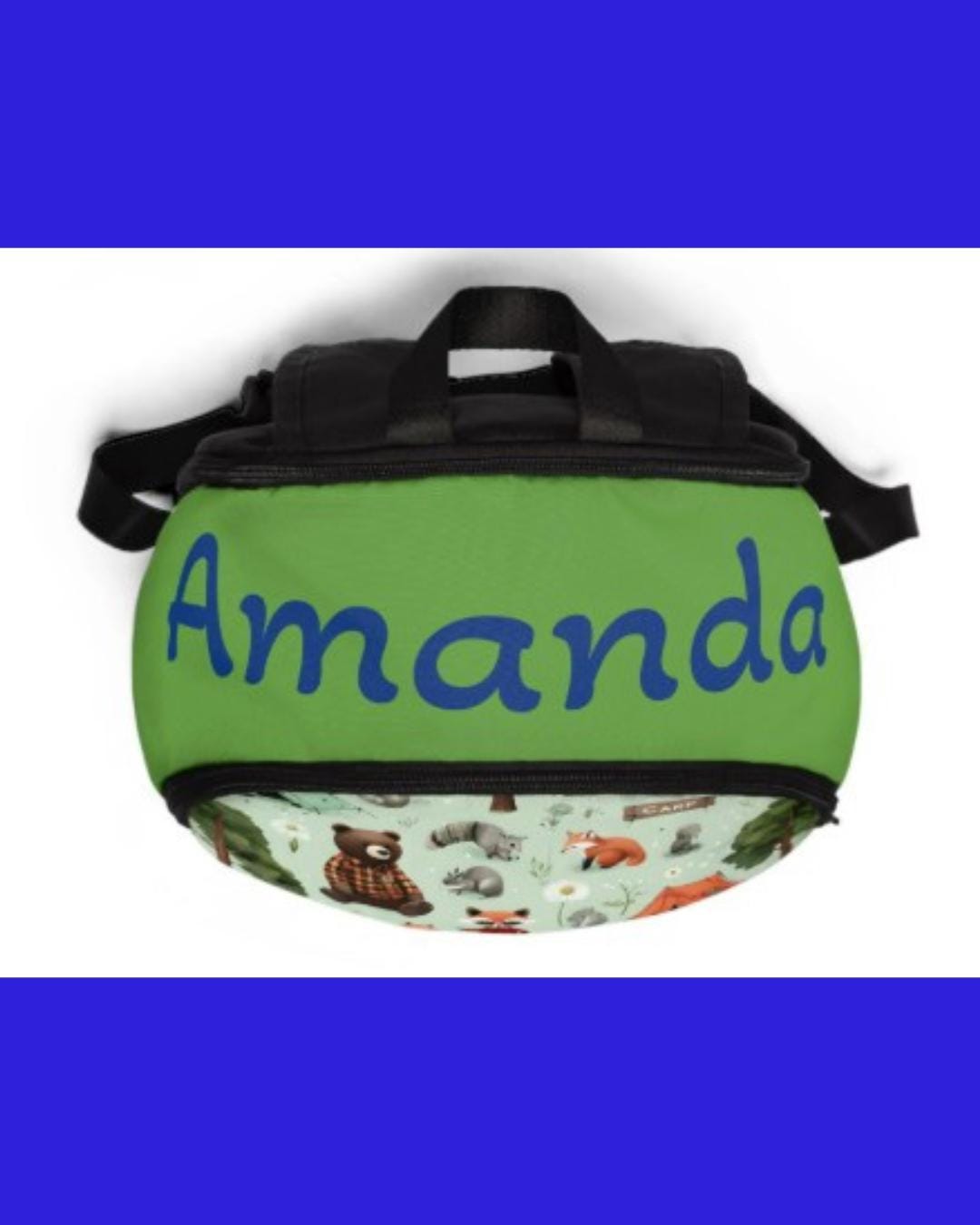 Personalized Kids Backpack: Forest Animals & Camping Scene