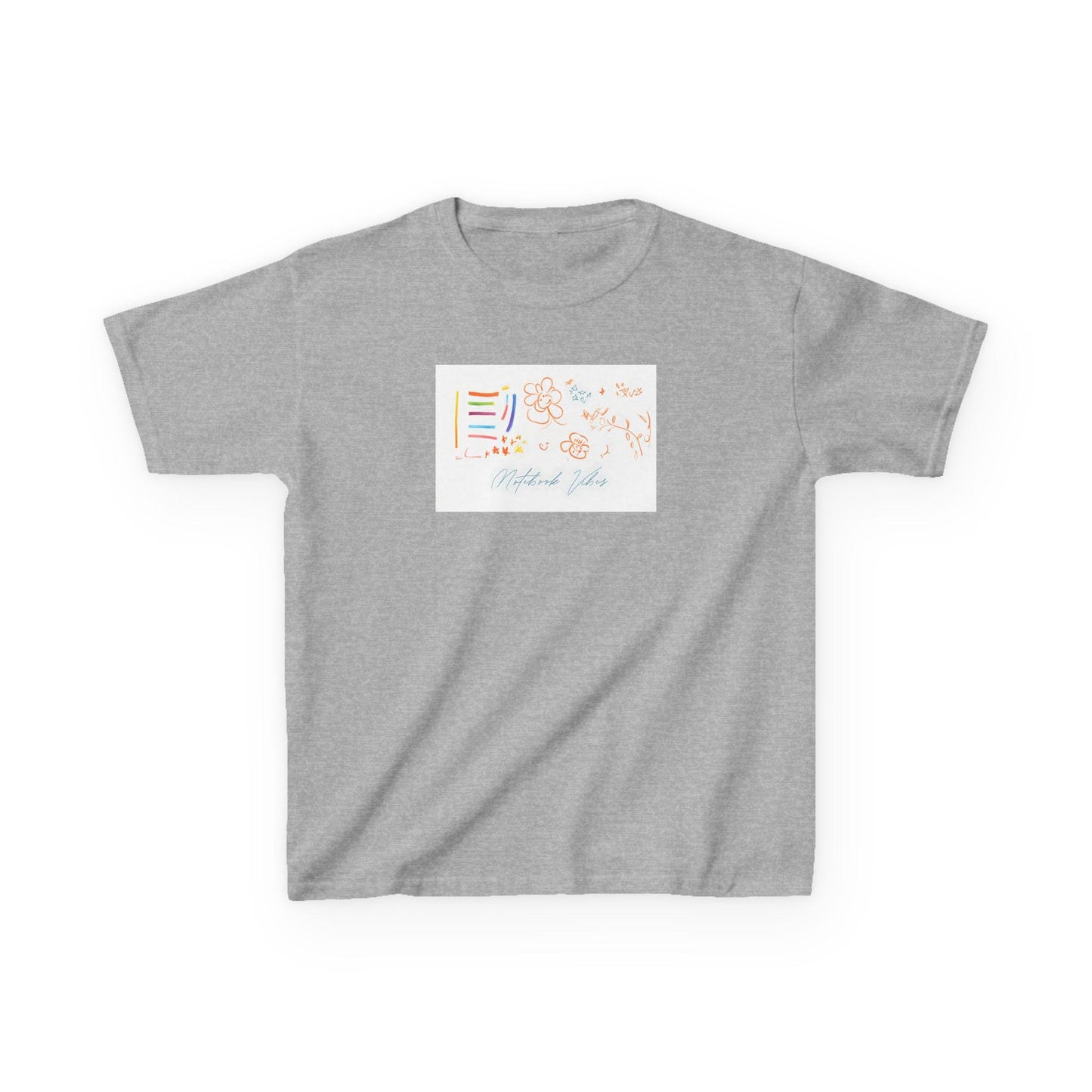 Kids Heavy Cotton Tee: Fun Notebook Graphic Unisex Shirt