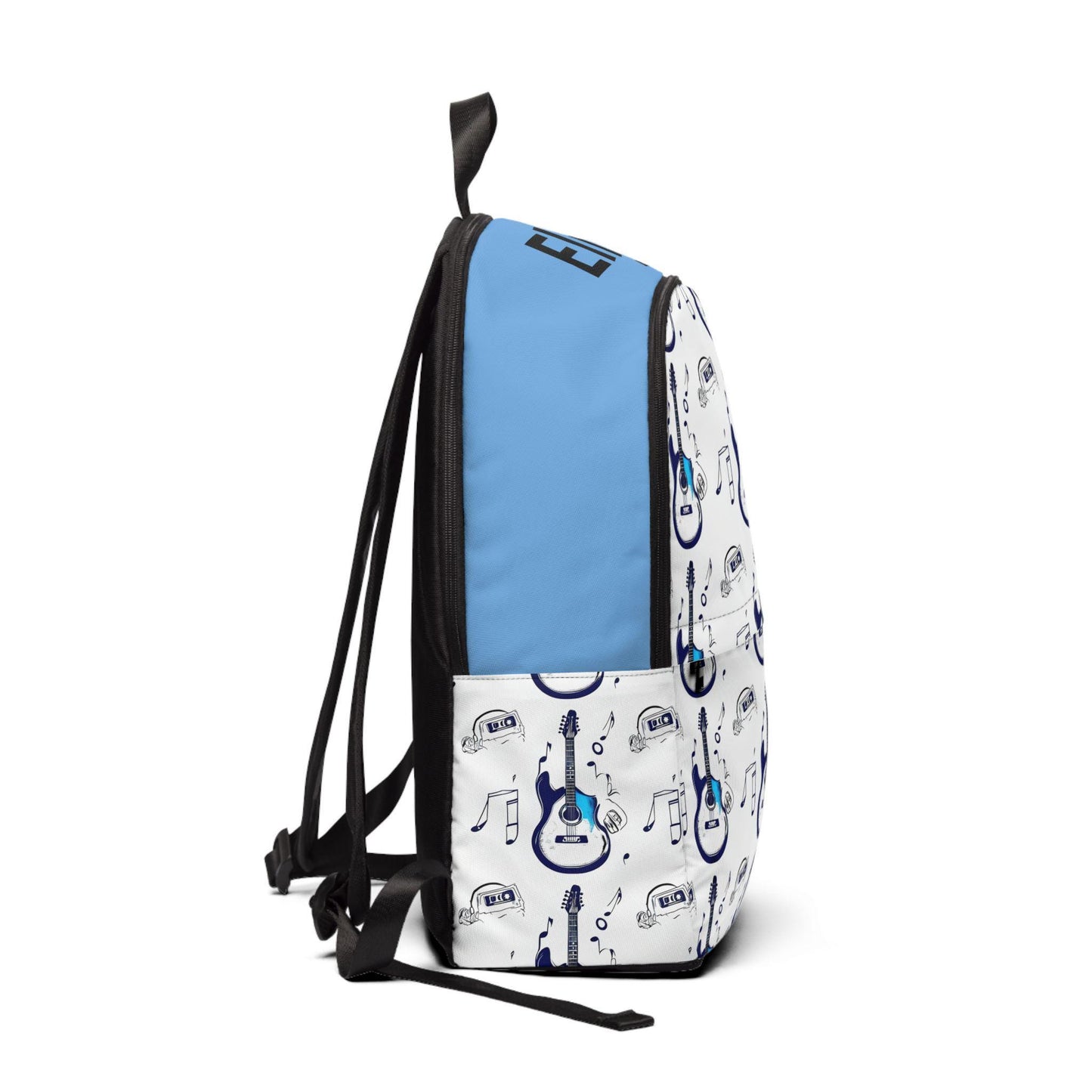 Guitar-Themed Nylon Backpack: Music Lover Gift, Water-Resistant