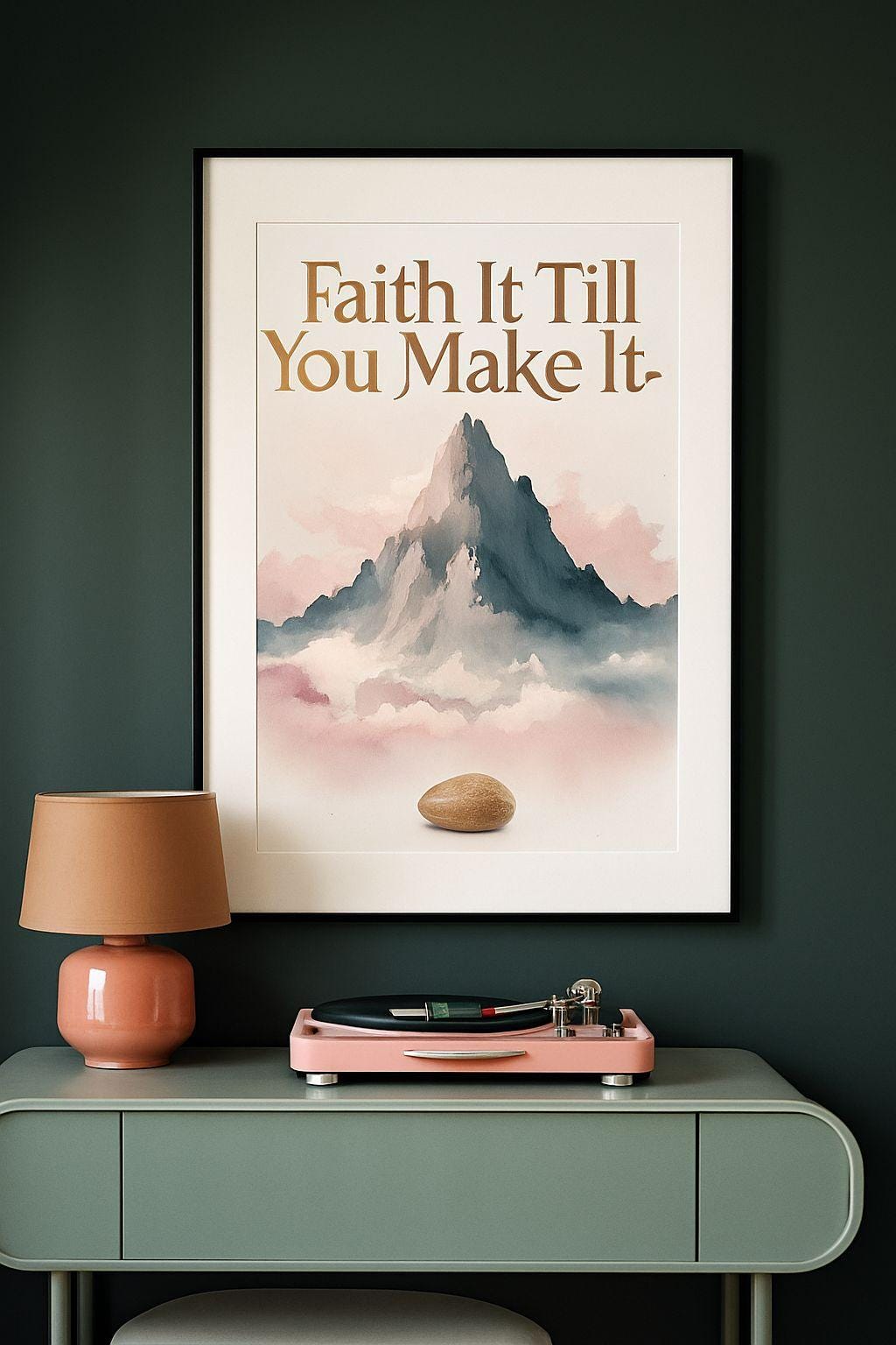 Mustard Seed Christian Print: Pastel Mountain Bible Verse Art (Digital Download)