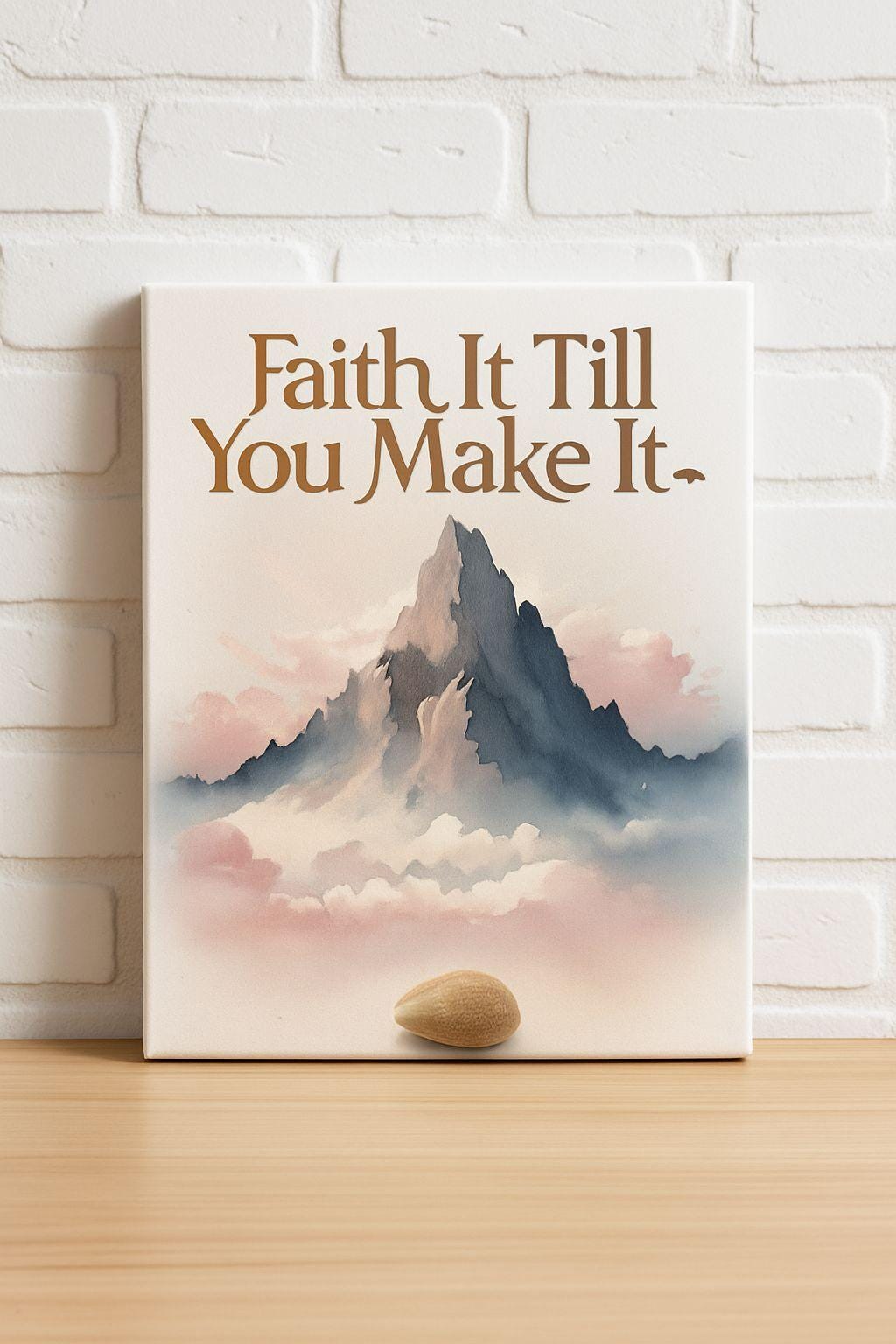 Mustard Seed Christian Print: Pastel Mountain Bible Verse Art (Digital Download)
