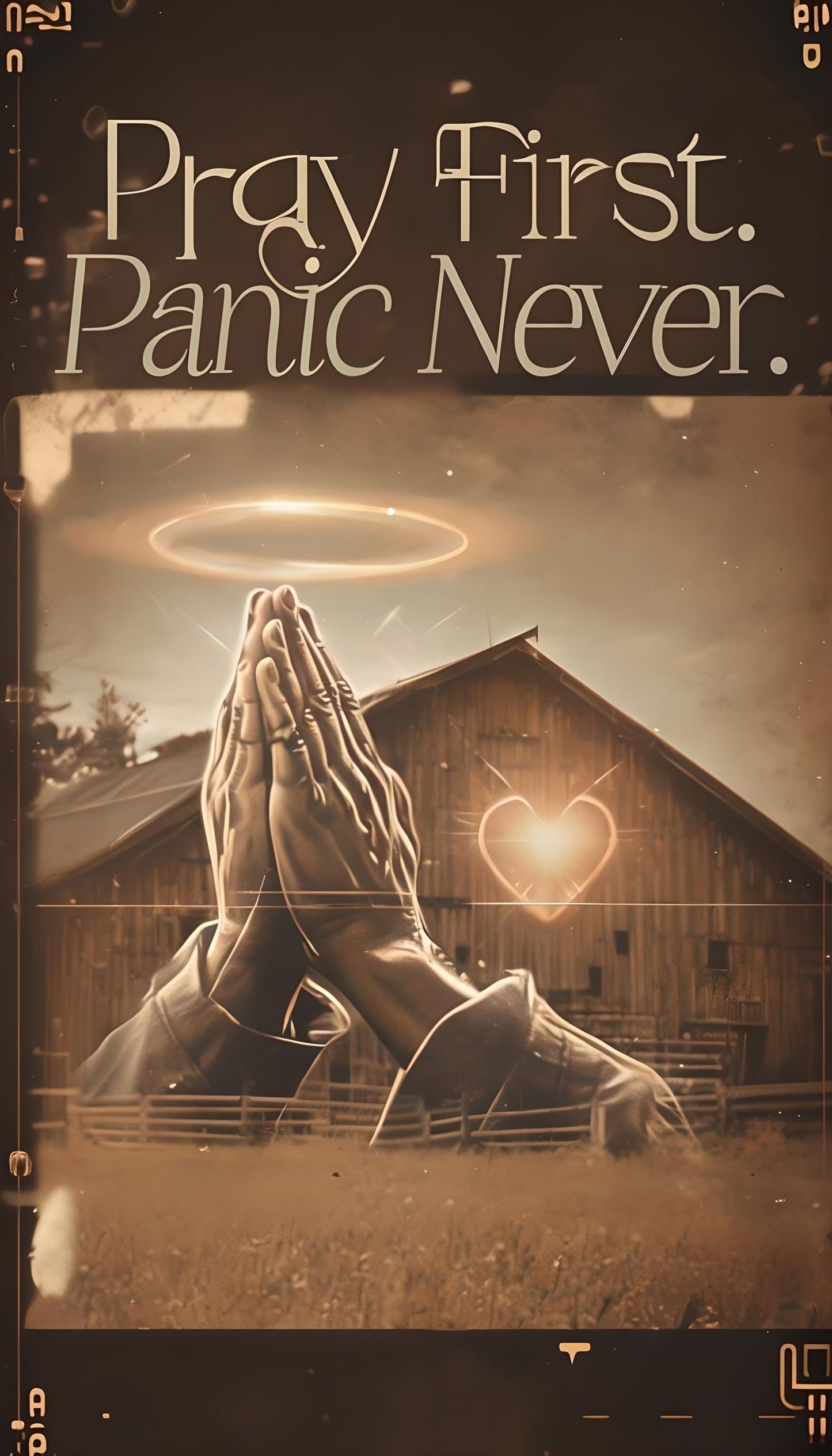 Pray First Panic Never Print: Rustic Farmhouse Christian Wall Art (Digital Download)