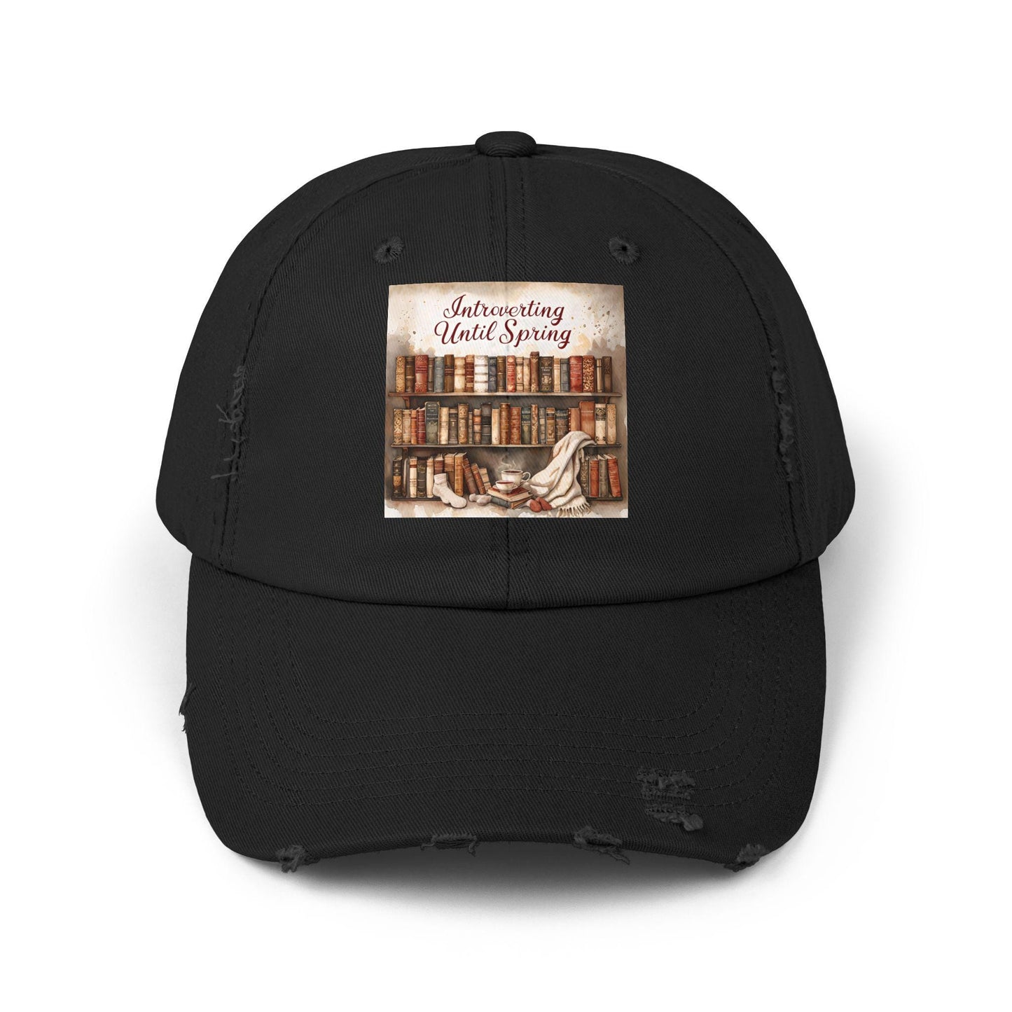 Introverting Until Spring Distressed Cap: Cozy Book Lover Gift