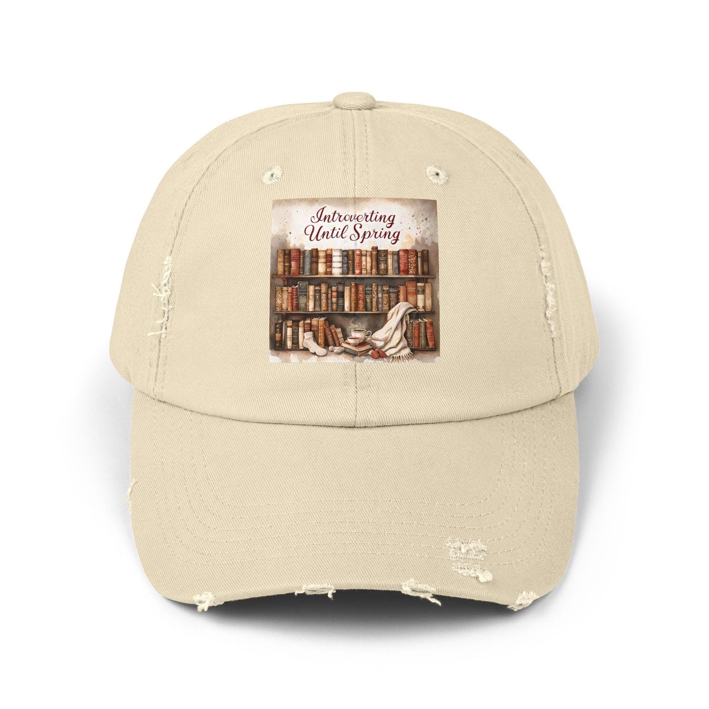 Introverting Until Spring Distressed Cap: Cozy Book Lover Gift