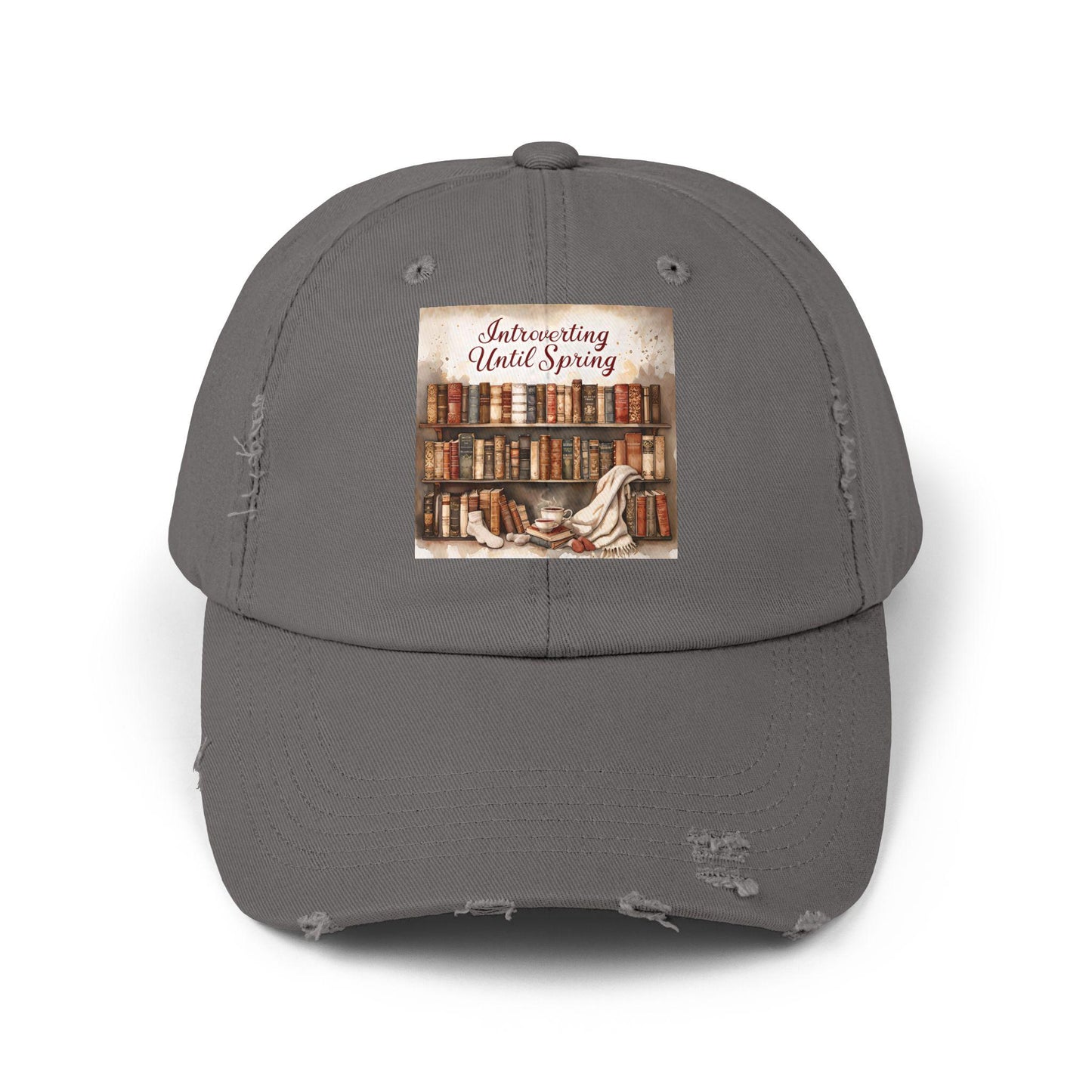 Introverting Until Spring Distressed Cap: Cozy Book Lover Gift