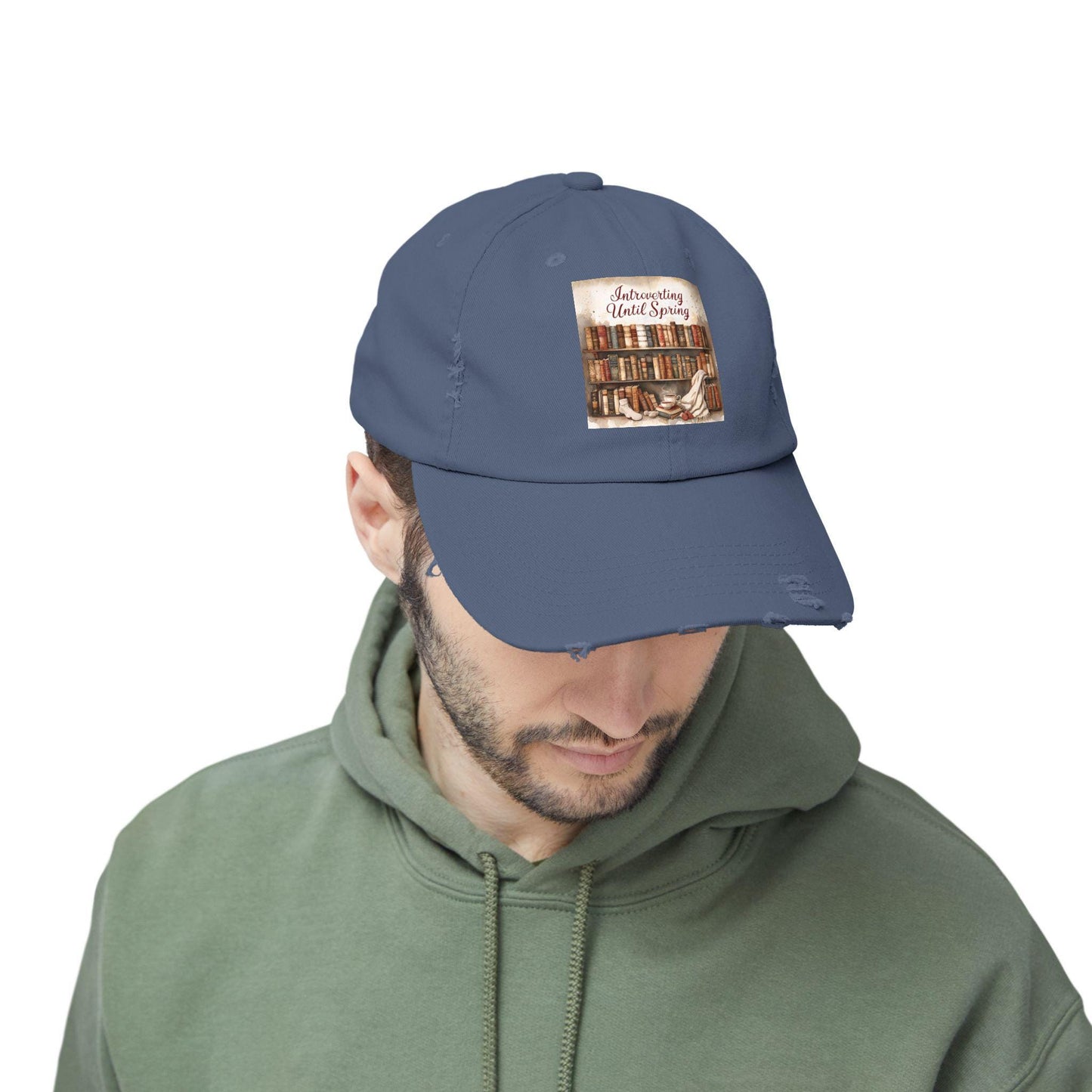 Introverting Until Spring Distressed Cap: Cozy Book Lover Gift