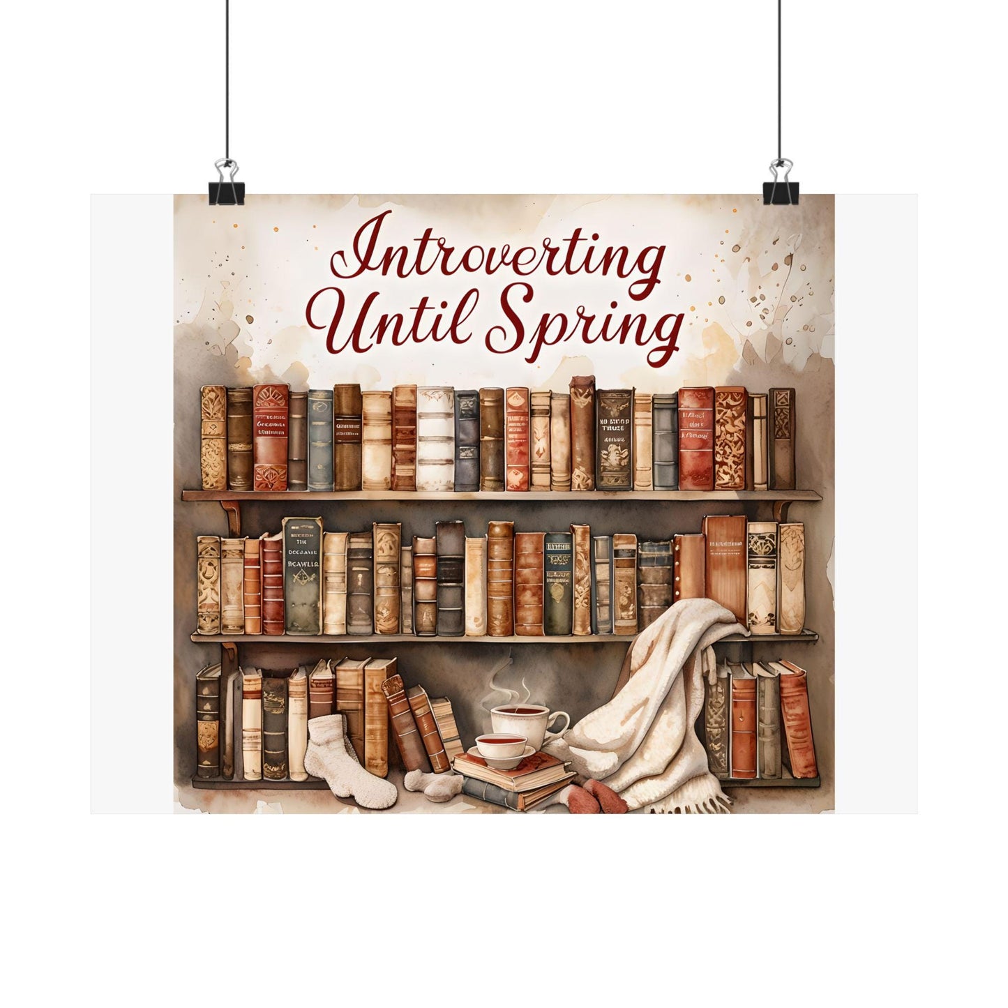 Cozy Book Lover Poster: Vintage Reading Room Decor