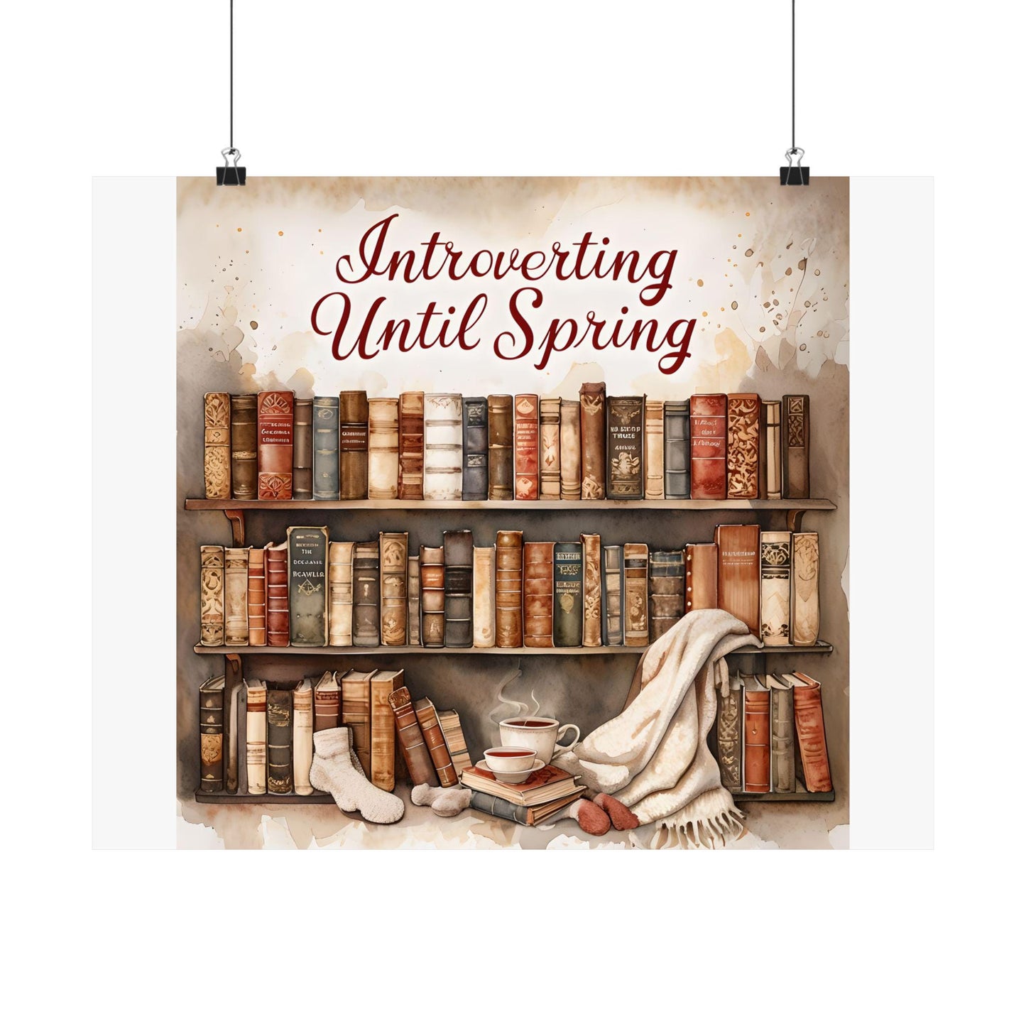 Cozy Book Lover Poster: Vintage Reading Room Decor