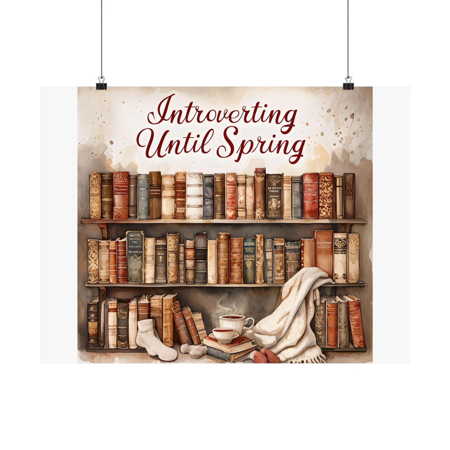 Cozy Book Lover Poster: Vintage Reading Room Decor