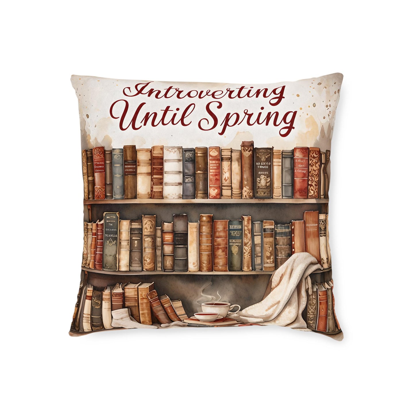 Cozy Bookshelf Pillow: Literary Home Decor for Book Lovers