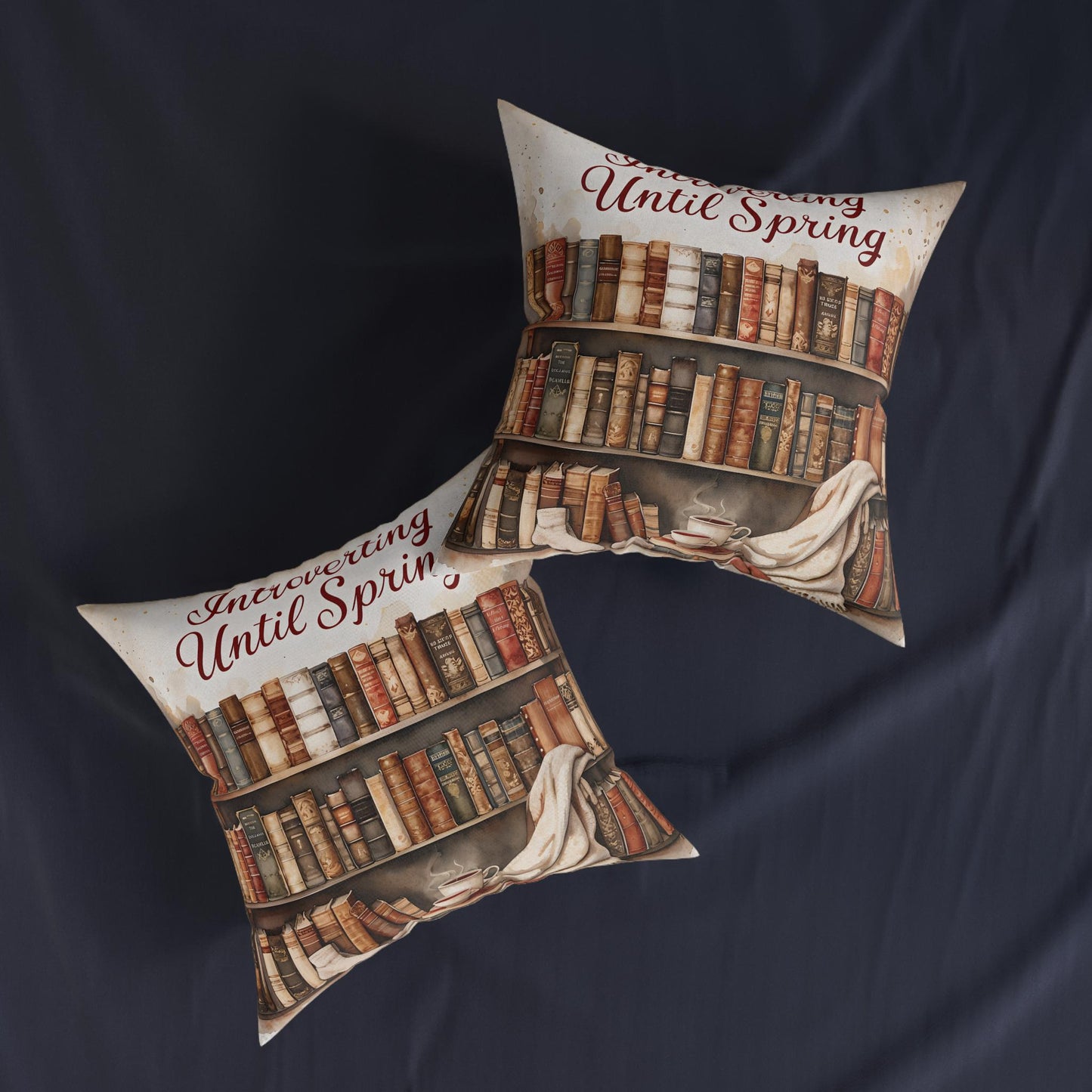 Cozy Bookshelf Pillow: Literary Home Decor for Book Lovers