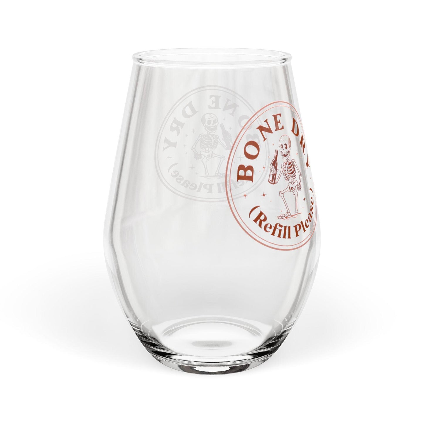 Bone Dry Stemless Wine Glass | Fun Skeleton Design, Perfect for Halloween, Gift for Wine Lovers, Unique Barware, Home Party