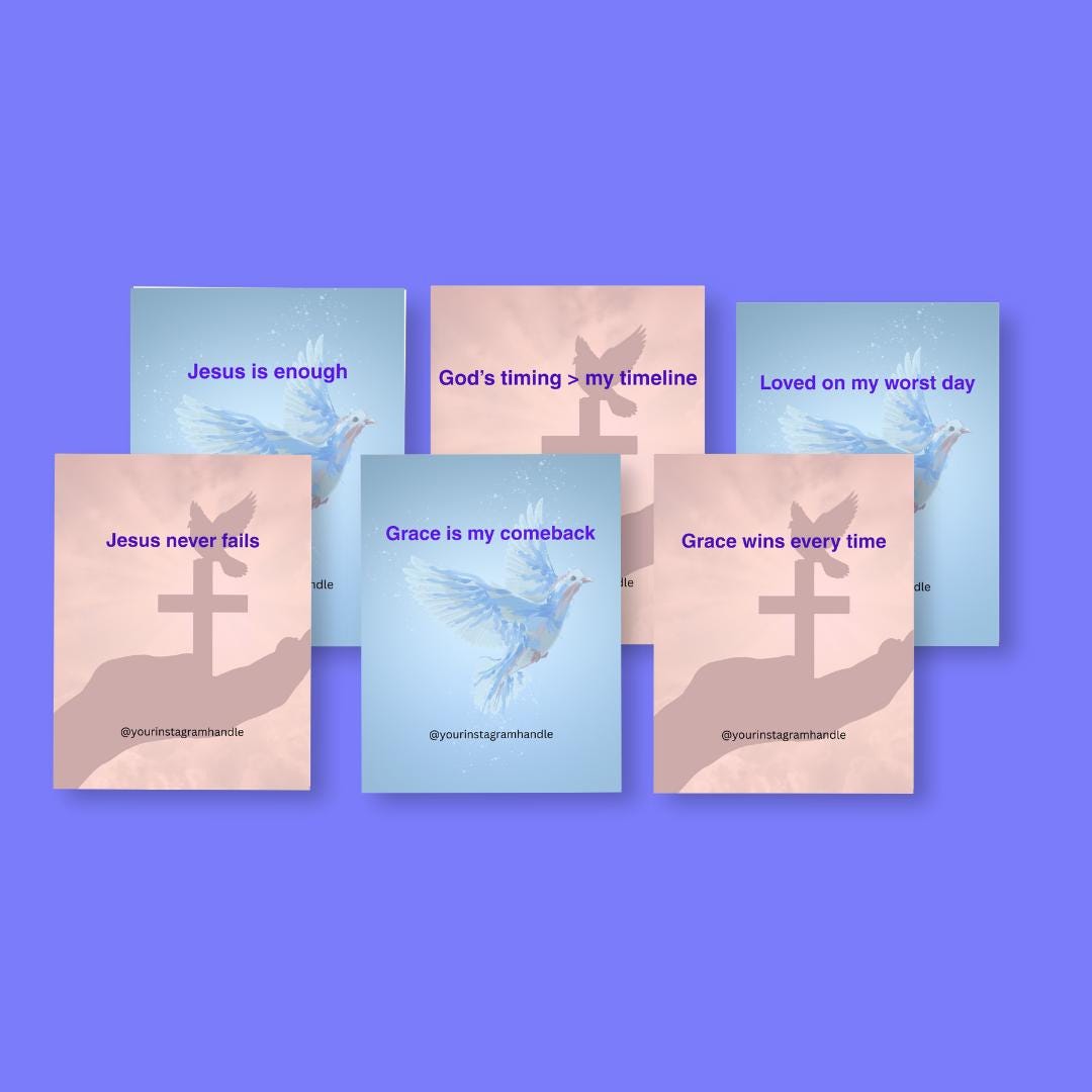 Christian Encouragement Quotes: 100 Canva Templates for Social Media (Digital Download)