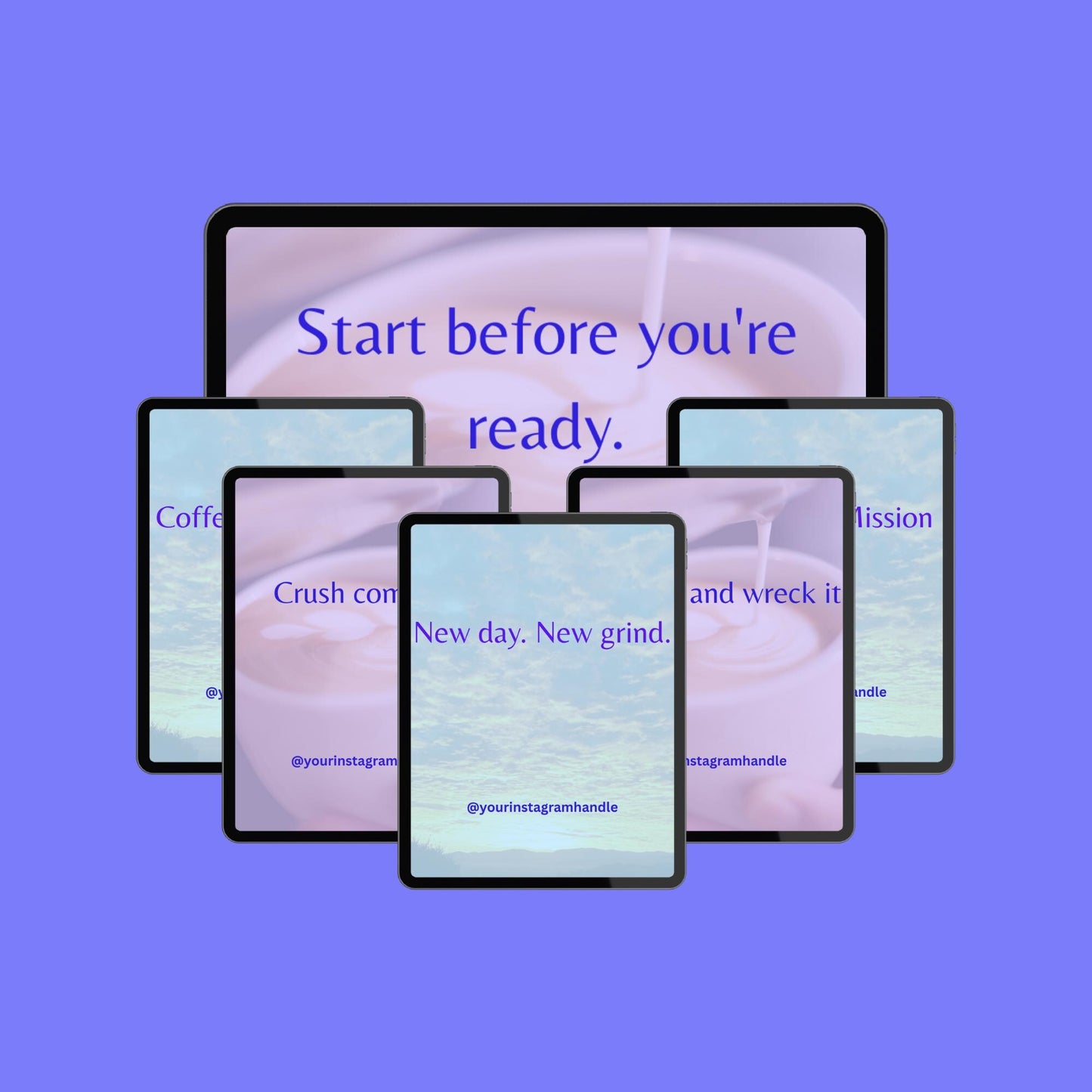 100 Morning Motivation Canva Templates | Sunrise Quote Bundle Editable