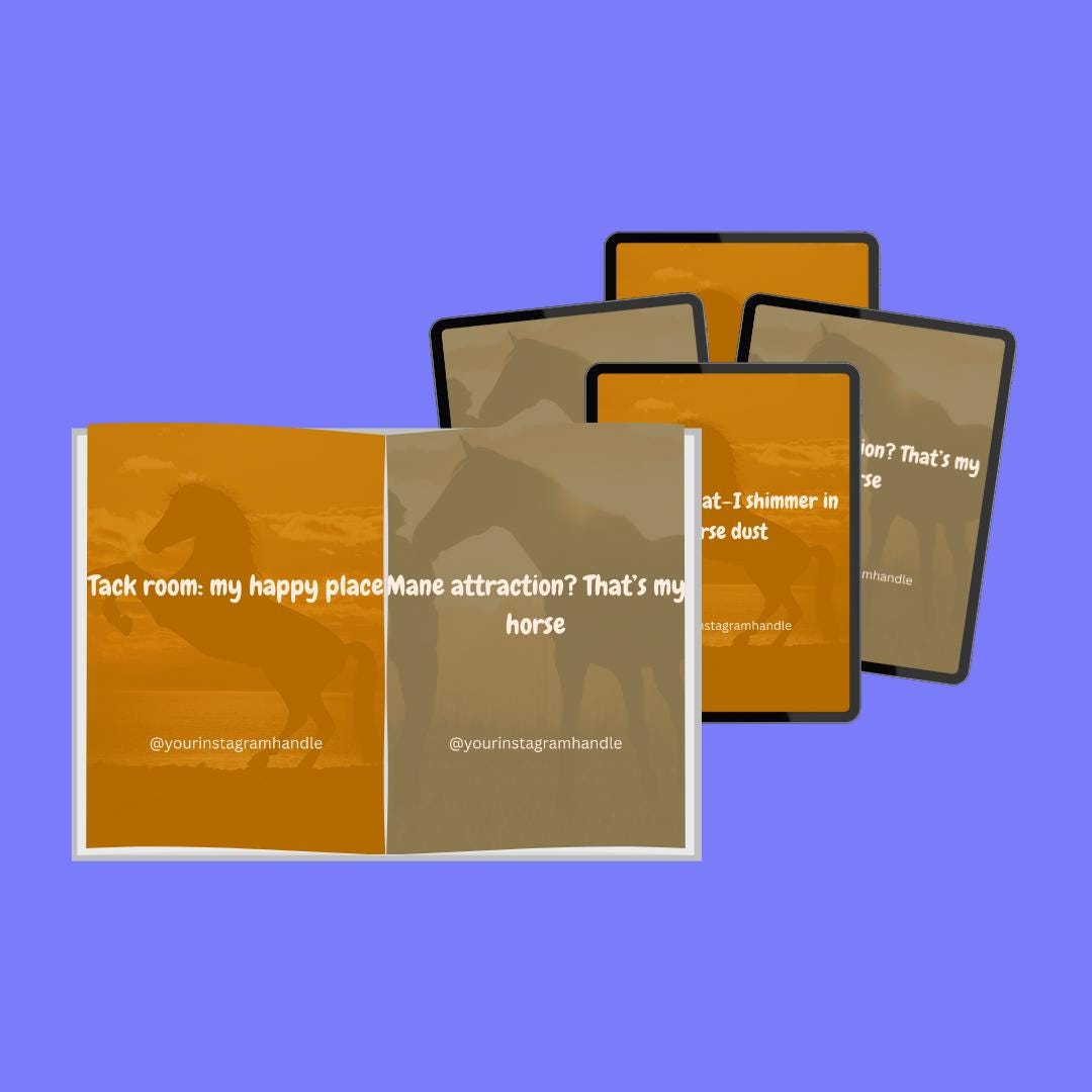 Horse Lover Quote Templates: Canva Editable Equestrian Bundle (Digital Download)