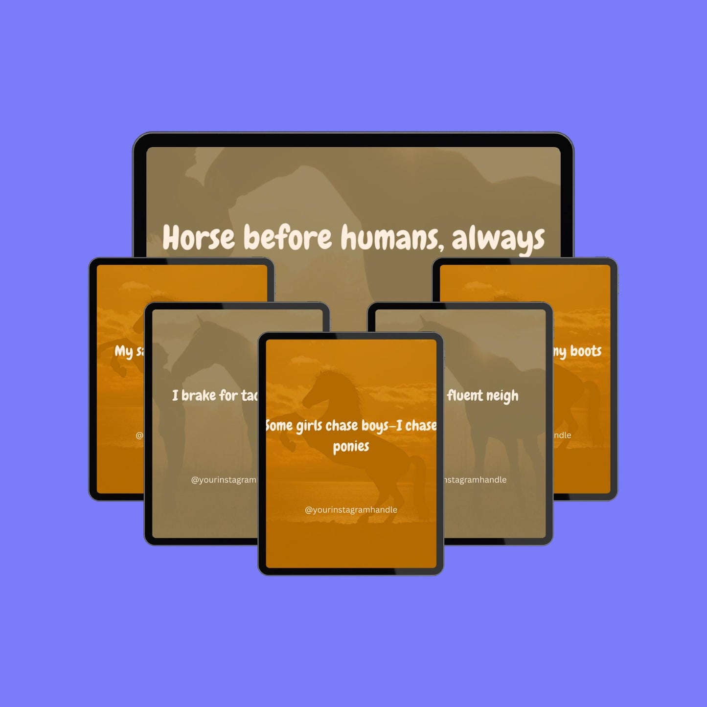 Horse Lover Quote Templates: Canva Editable Equestrian Bundle (Digital Download)