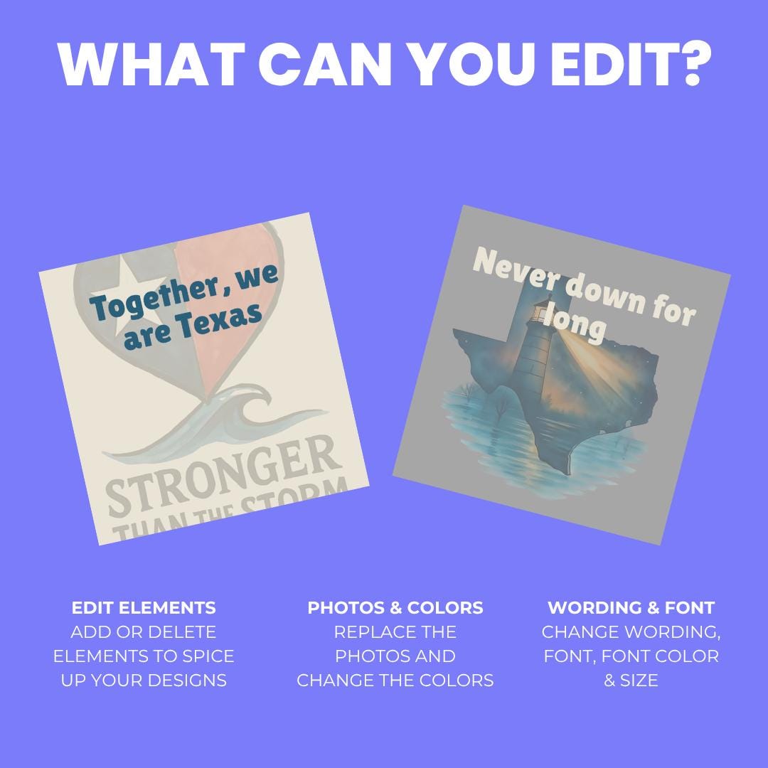 Texas Strong Quotes: Editable Canva Templates for Phone Wallpaper (Digital Download PNGs)