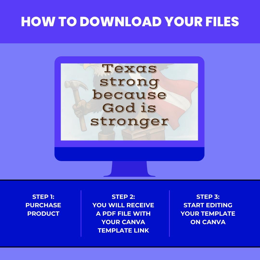 Texas Strong Faith Quotes: Christian Canva Templates (PNG Digital Download)