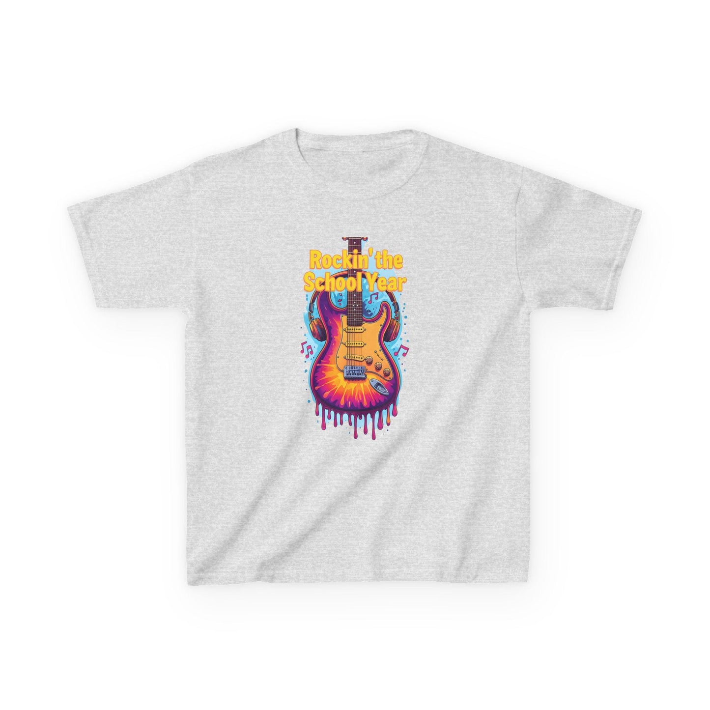 Electric School Year Kids Tee: Music Lover Graphic Shirt