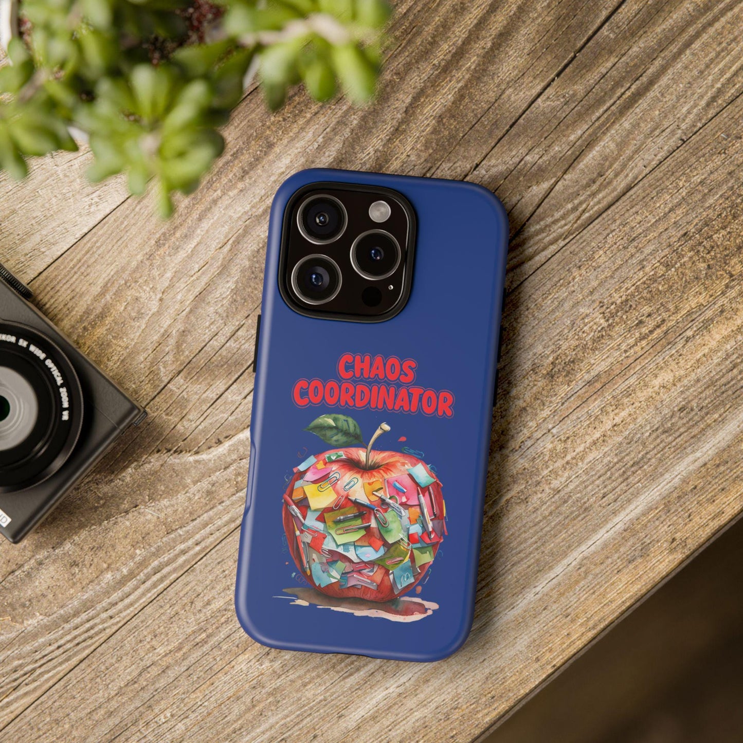 Chaos Coordinator Phone Case, Fun Phone Cover, Gift for Teachers, Back to School Accessories, Colorful Apple Design, Teacher Appreciation