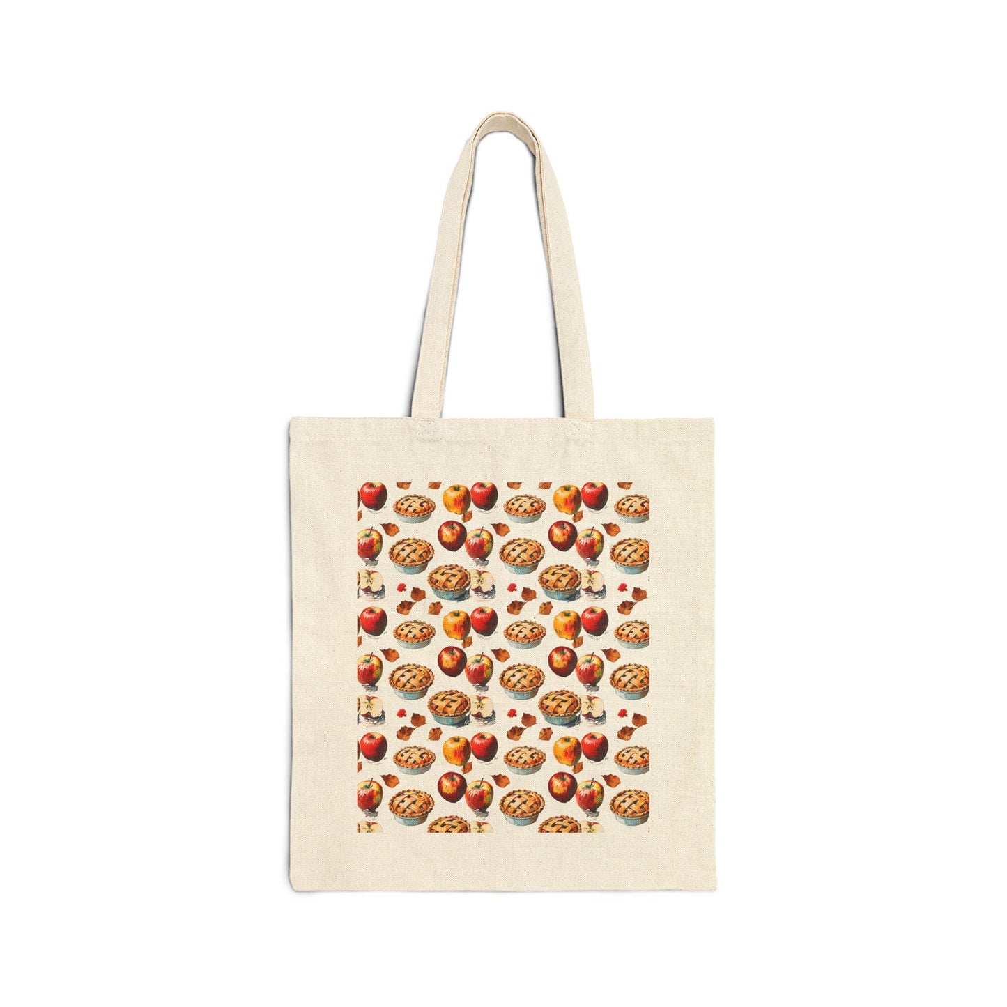 Cute Foodie Cotton Canvas Tote Bag, Apple Pie Tote, Shopping Bag for Food Lovers, Grocery Tote, Eco-Friendly Bag, Gift for Chefs & Cooks